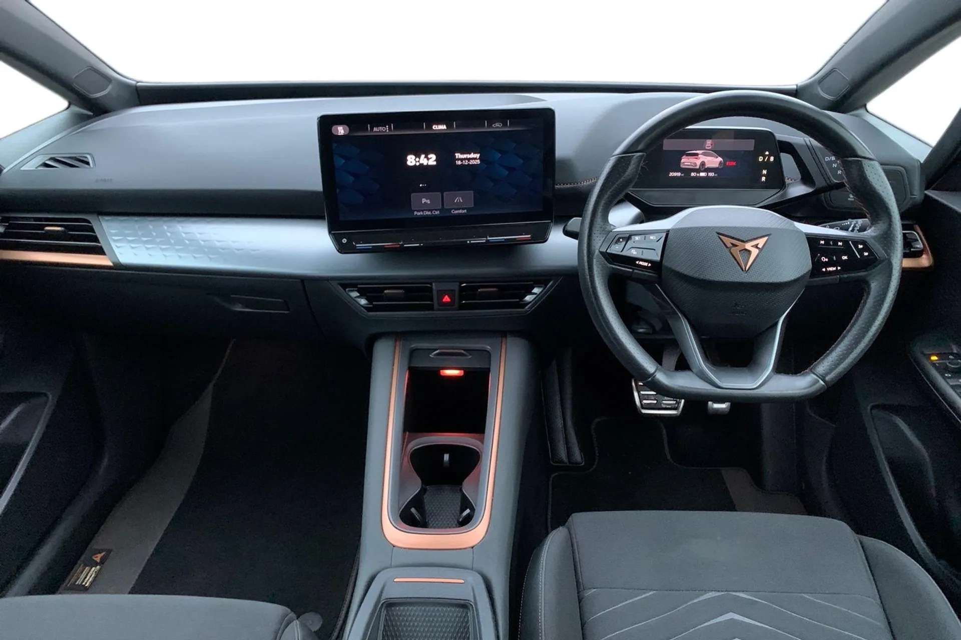 A 2023 CUPRA BORN 150kW V1 58kWh 5dr Auto [ Multi-colour ambient interior lighting , 18" Cyclone alloy wheels , Wireless full link smartphone integration , Heated leath A 2023 CUPRA BORN 150kW V1 58kWh 5dr Auto [ Multi-colour ambient interior lighting , 18" Cyclone alloy wheels , Wireless full link smartphone integration , Heated leath