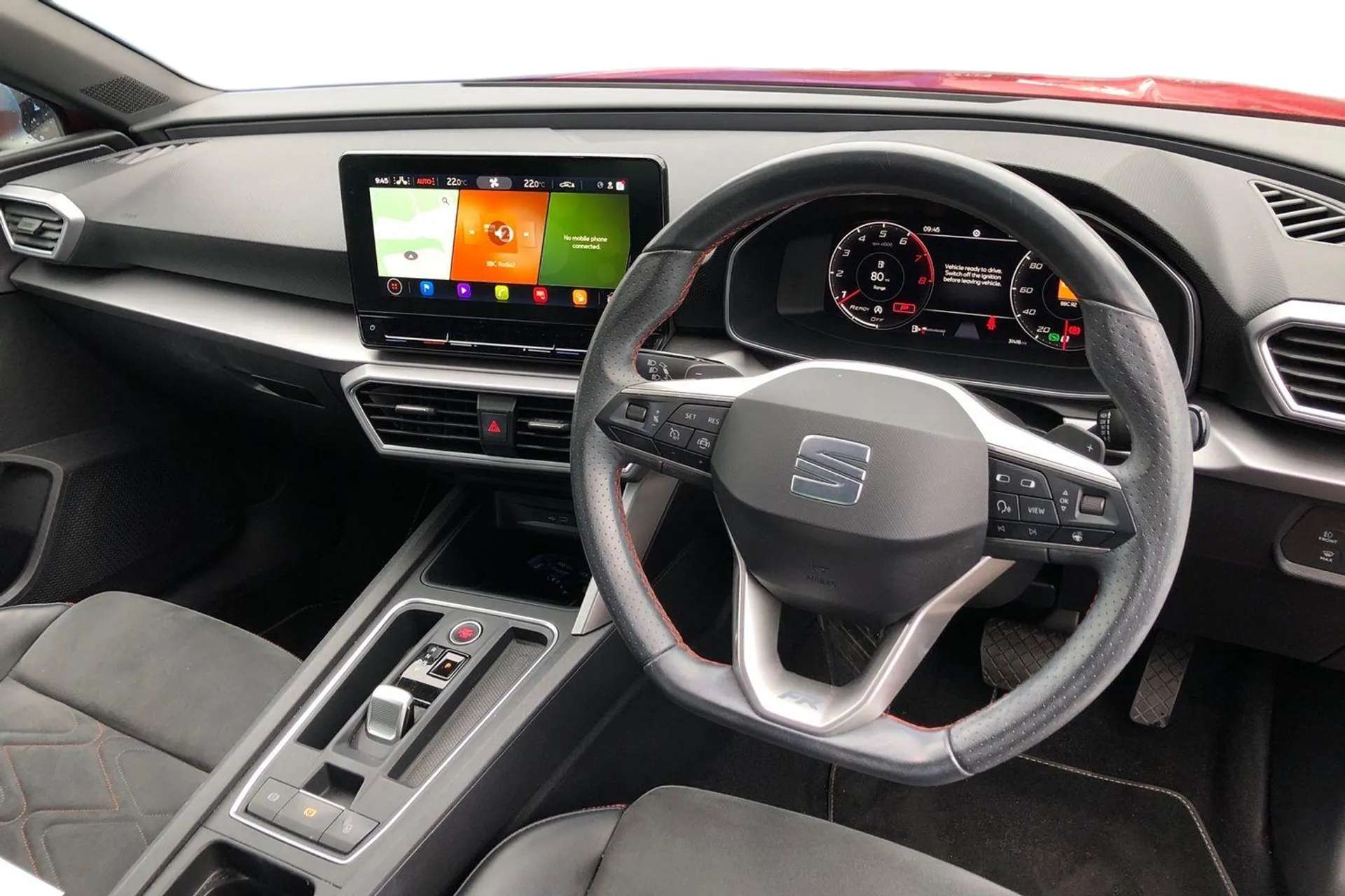 A 2021 SEAT LEON 1.5 eTSI 150 FR Sport 5dr DSG [ Wireless phone charging , Park assist (inc front/rear parking sensors) , Lockable tailgate , Lane keeping system , Sta A 2021 SEAT LEON 1.5 eTSI 150 FR Sport 5dr DSG [ Wireless phone charging , Park assist (inc front/rear parking sensors) , Lockable tailgate , Lane keeping system , Sta