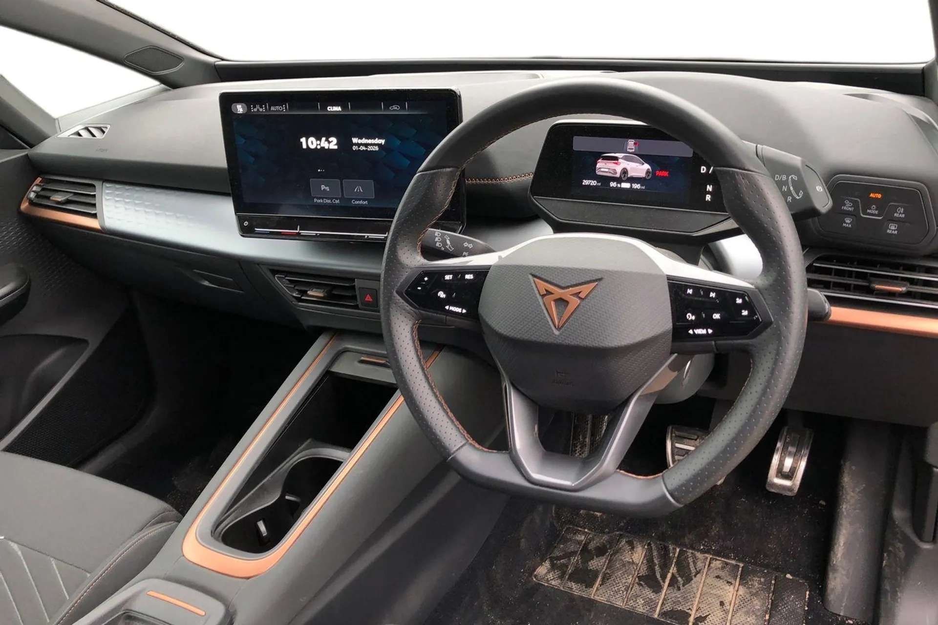 A 2023 CUPRA BORN 150kW V2 58kWh 5dr Auto [ Augmented reality head up display , Heated front seats , 19" Typhoon machined alloy wheels , CUPRA emblem on steering wheel A 2023 CUPRA BORN 150kW V2 58kWh 5dr Auto [ Augmented reality head up display , Heated front seats , 19" Typhoon machined alloy wheels , CUPRA emblem on steering wheel