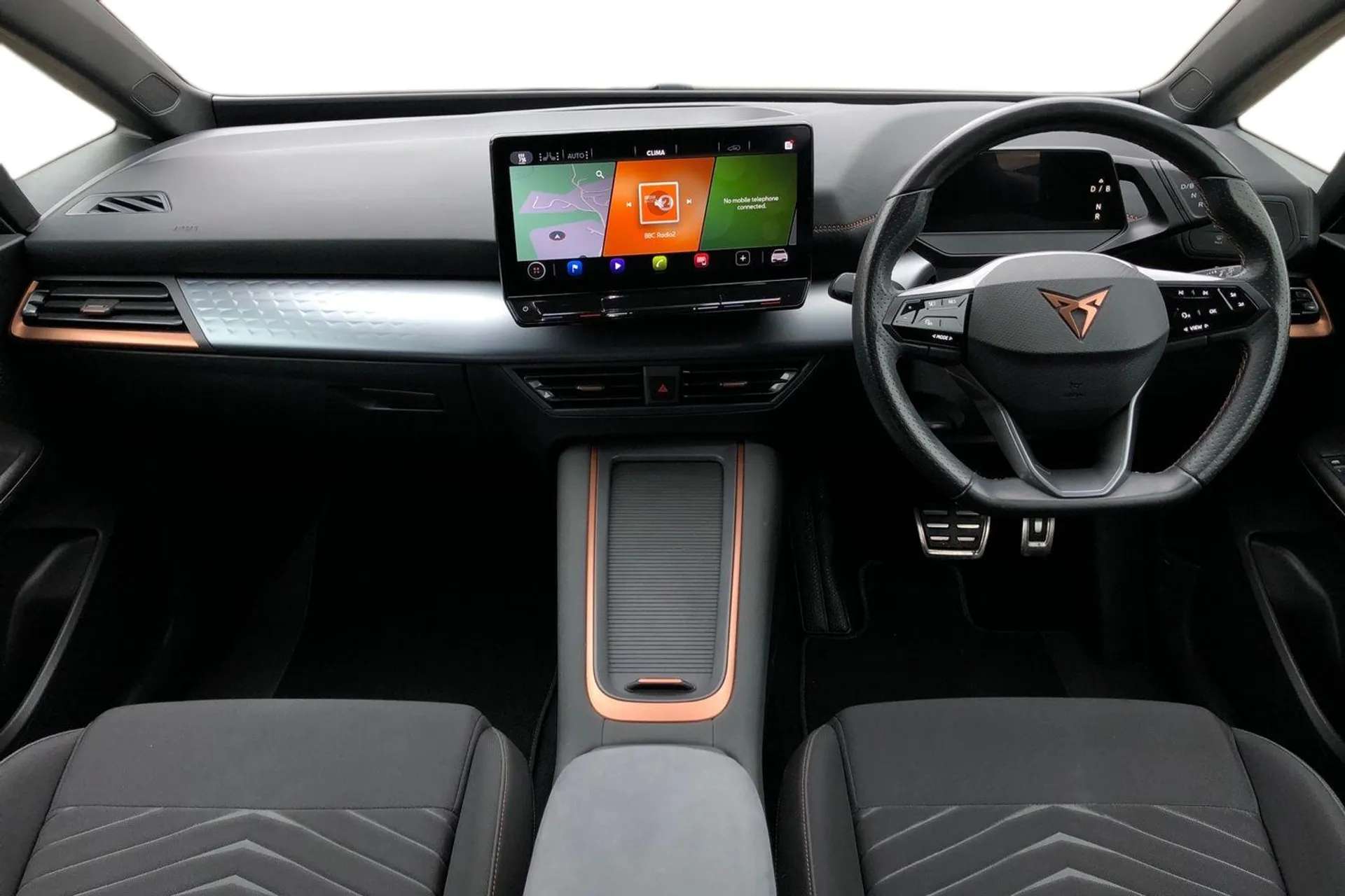 A 2022 CUPRA BORN 150kW V2 58kWh 5dr Auto [ Front/rear park distance control , Lane assist , Bluetooth without wireless charger , Augmented reality head up display , 19 A 2022 CUPRA BORN 150kW V2 58kWh 5dr Auto [ Front/rear park distance control , Lane assist , Bluetooth without wireless charger , Augmented reality head up display , 19