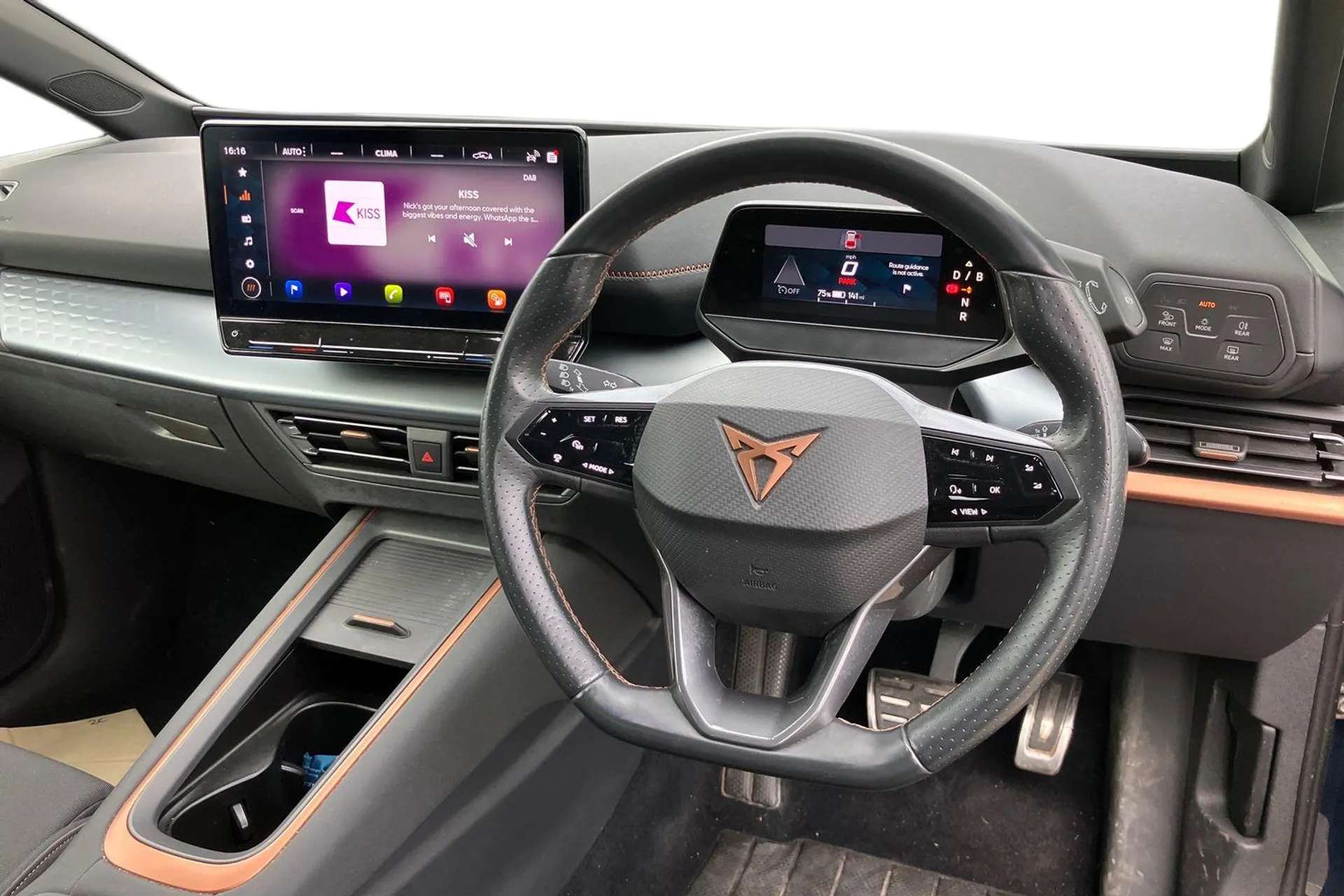 A 2022 CUPRA BORN 150kW V1 58kWh 5dr Auto [ 18" Cyclone alloy wheels , Front/rear park distance control , Bluetooth without wireless charger , Driving profile selection A 2022 CUPRA BORN 150kW V1 58kWh 5dr Auto [ 18" Cyclone alloy wheels , Front/rear park distance control , Bluetooth without wireless charger , Driving profile selection