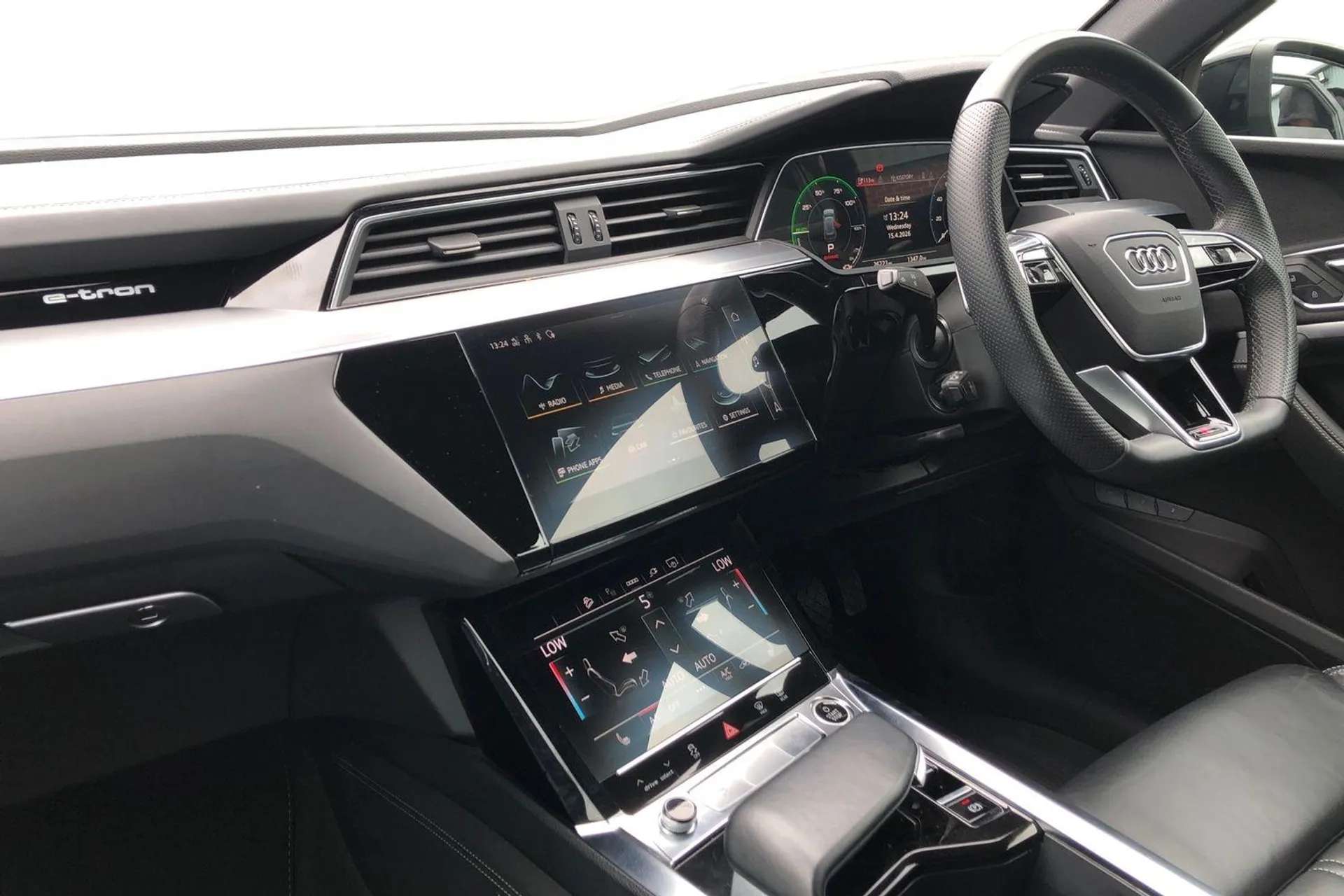 A 2023 AUDI E-TRON 300kW 55 Quattro 95kWh Black Edition 5dr Auto [ Parking system plus with 360 degree sensors and function on demand preparation , Rear view camera , Po A 2023 AUDI E-TRON 300kW 55 Quattro 95kWh Black Edition 5dr Auto [ Parking system plus with 360 degree sensors and function on demand preparation , Rear view camera , Po