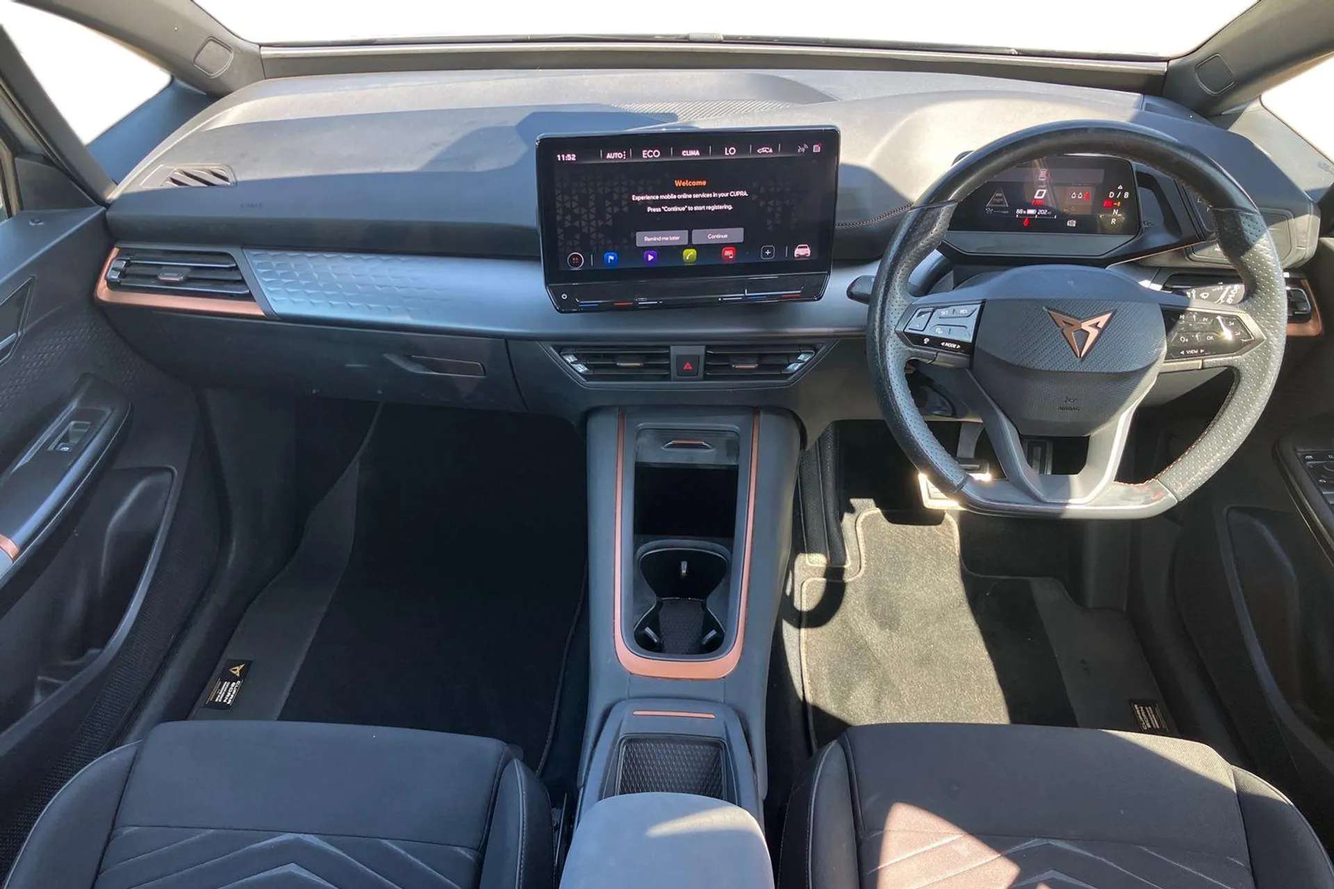 A 2022 CUPRA BORN 150kW V1 58kWh 5dr Auto [ 18" Cyclone alloy wheels , Heated leather wrapped multi function steering wheel , Front/rear park distance control , Bluetoo A 2022 CUPRA BORN 150kW V1 58kWh 5dr Auto [ 18" Cyclone alloy wheels , Heated leather wrapped multi function steering wheel , Front/rear park distance control , Bluetoo