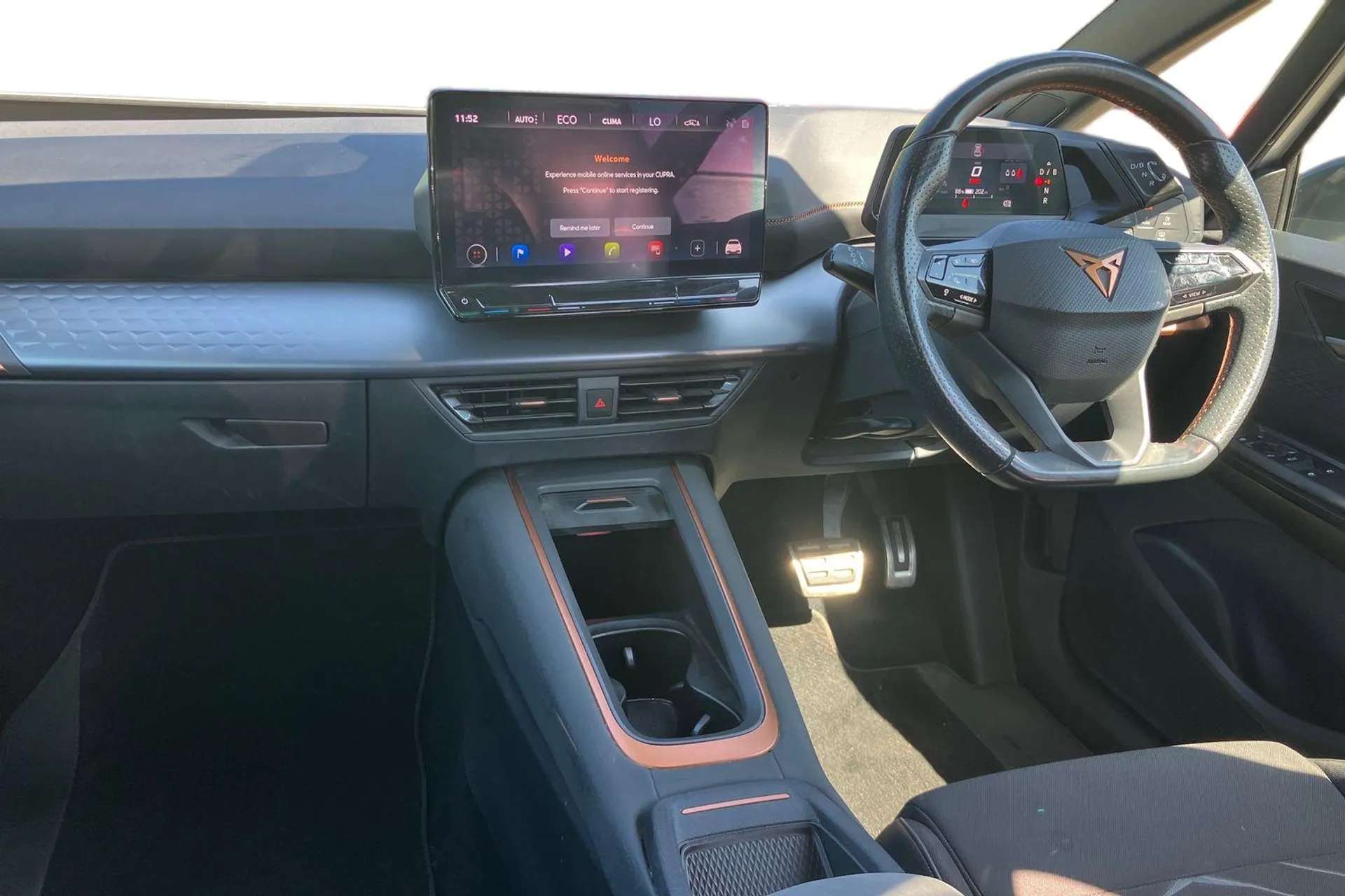 A 2022 CUPRA BORN 150kW V1 58kWh 5dr Auto [ 18" Cyclone alloy wheels , Heated leather wrapped multi function steering wheel , Front/rear park distance control , Bluetoo A 2022 CUPRA BORN 150kW V1 58kWh 5dr Auto [ 18" Cyclone alloy wheels , Heated leather wrapped multi function steering wheel , Front/rear park distance control , Bluetoo