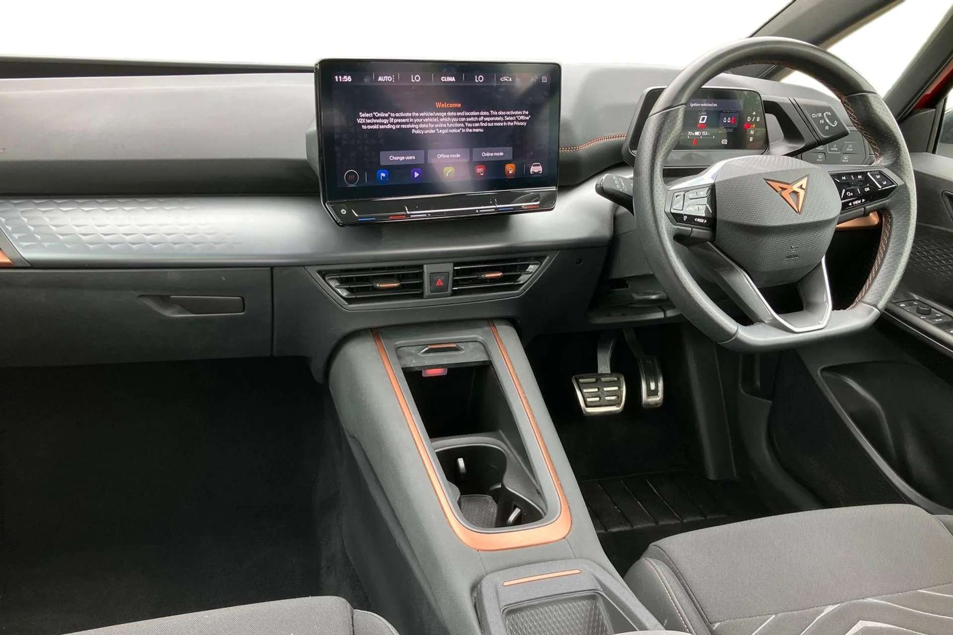 A 2022 CUPRA BORN 150kW V1 58kWh 5dr Auto [ 18" Cyclone alloy wheels , Heated leather wrapped multi function steering wheel , Front/rear park distance control , Bluetoo A 2022 CUPRA BORN 150kW V1 58kWh 5dr Auto [ 18" Cyclone alloy wheels , Heated leather wrapped multi function steering wheel , Front/rear park distance control , Bluetoo