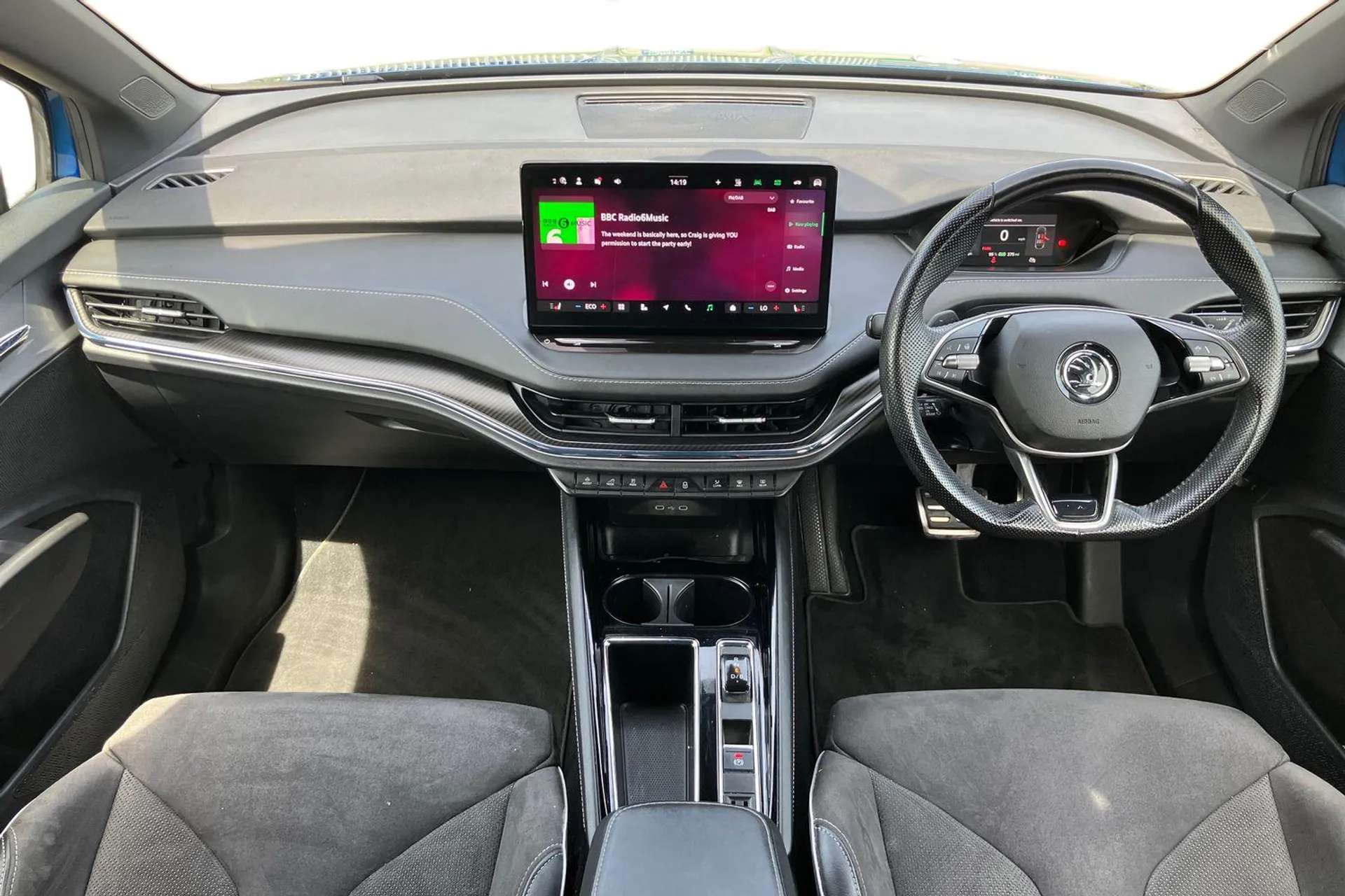 A 2024 SKODA ENYAQ 210kW 85 Sportline Plus 82kWh 5dr Auto [ Rear view camera , Digital cockpit , Wireless charging , Front and rear parking sensors , Tailgate unlocking A 2024 SKODA ENYAQ 210kW 85 Sportline Plus 82kWh 5dr Auto [ Rear view camera , Digital cockpit , Wireless charging , Front and rear parking sensors , Tailgate unlocking