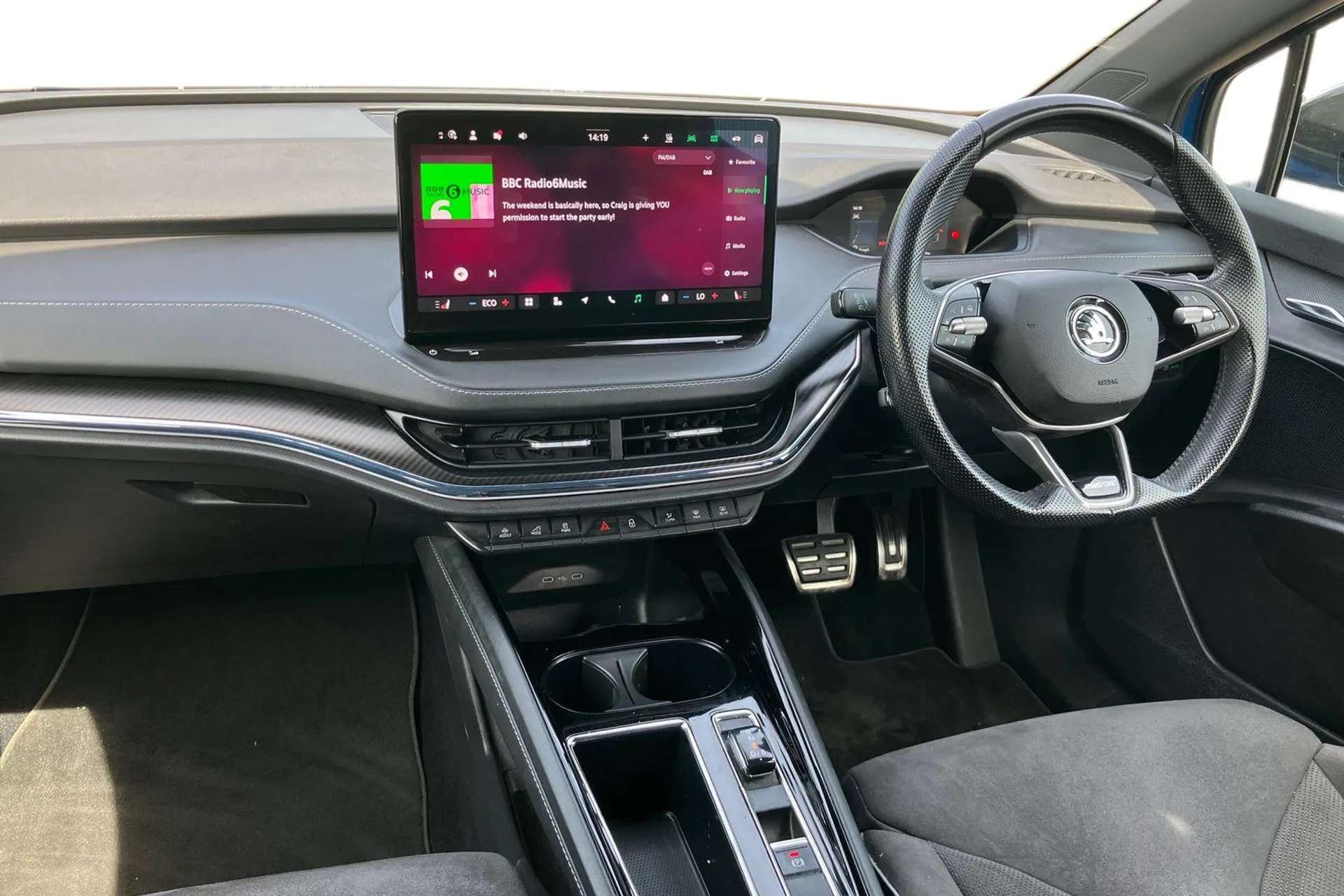 A 2024 SKODA ENYAQ 210kW 85 Sportline Plus 82kWh 5dr Auto [ Rear view camera , Digital cockpit , Wireless charging , Front and rear parking sensors , Tailgate unlocking A 2024 SKODA ENYAQ 210kW 85 Sportline Plus 82kWh 5dr Auto [ Rear view camera , Digital cockpit , Wireless charging , Front and rear parking sensors , Tailgate unlocking