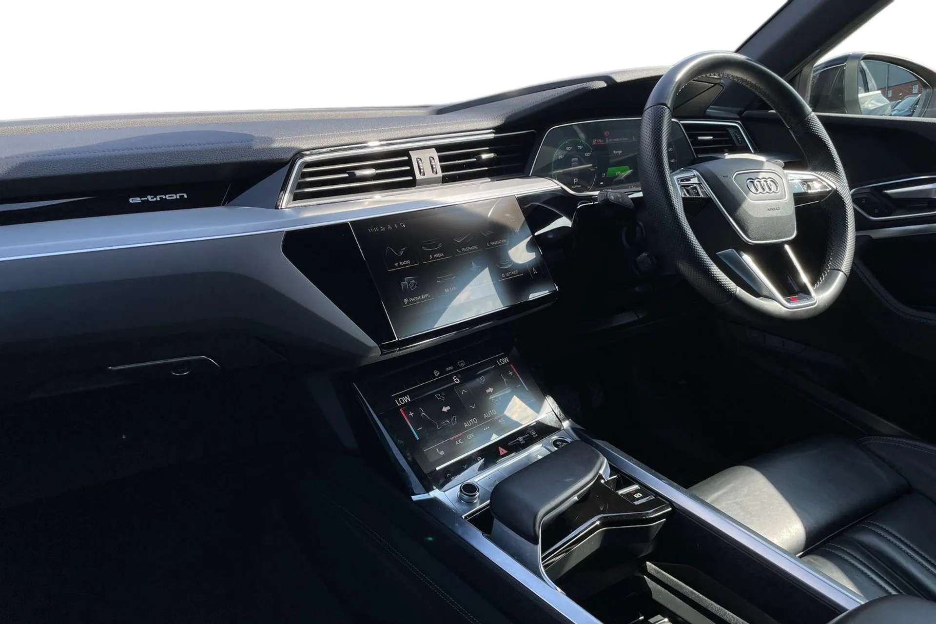 A 2020 AUDI E-TRON 300kW 55 Quattro 95kWh S Line 5dr Auto [ Parking system plus with 360 degree sensors and function on demand preparation , Power operated tailgate , Au A 2020 AUDI E-TRON 300kW 55 Quattro 95kWh S Line 5dr Auto [ Parking system plus with 360 degree sensors and function on demand preparation , Power operated tailgate , Au
