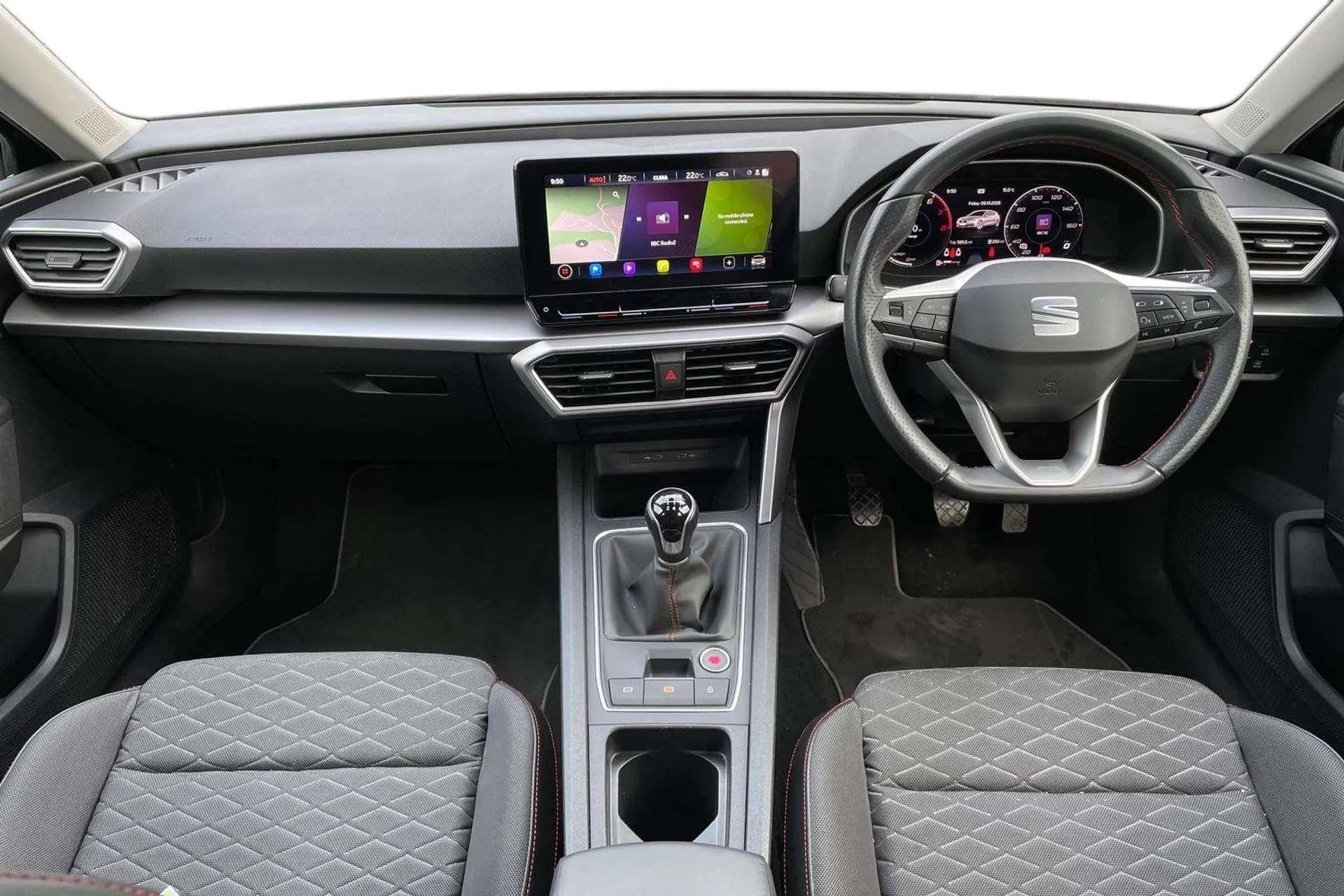 A 0 SEAT LEON 1.0 TSI EVO FR 5dr [Park assist (inc front/rear parking sensors), Wireless phone charging, Front assist with forward collision warning braking reactio A 0 SEAT LEON 1.0 TSI EVO FR 5dr [Park assist (inc front/rear parking sensors), Wireless phone charging, Front assist with forward collision warning braking reactio