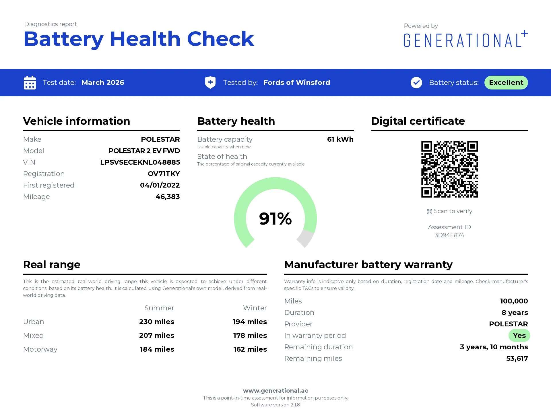 2022 POLESTAR 2 2022 POLESTAR 2