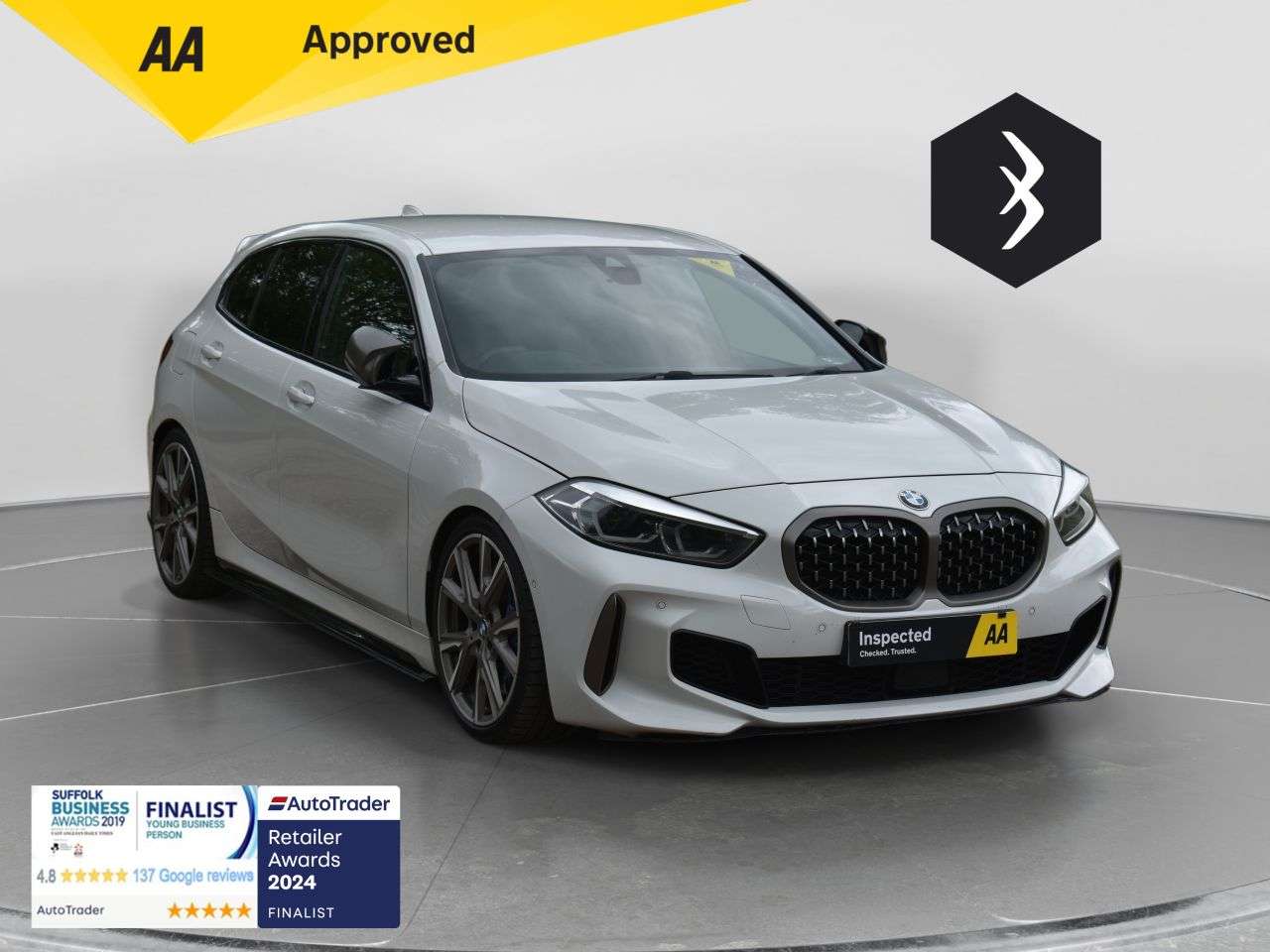 A 2019 BMW 1 SERIES 2.0 M135i Hatchback 5dr Petrol Auto xDrive Euro 6 (s/s) (306 ps) ***128 AA A 2019 BMW 1 SERIES 2.0 M135i Hatchback 5dr Petrol Auto xDrive Euro 6 (s/s) (306 ps) ***128 AA