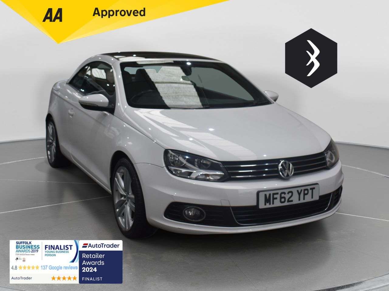 A 2012 VOLKSWAGEN EOS 1.4 TSI Sport Cabriolet 2dr Petrol Manual Euro 5 (160 ps) ***128 AA CHECK** A 2012 VOLKSWAGEN EOS 1.4 TSI Sport Cabriolet 2dr Petrol Manual Euro 5 (160 ps) ***128 AA CHECK**
