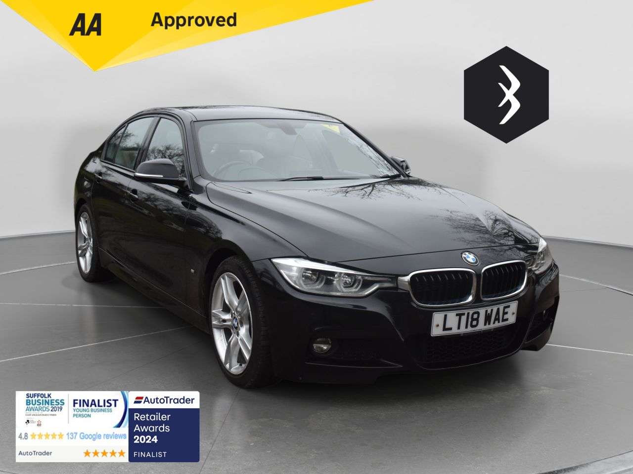 A 2018 BMW 3 SERIES 2.0 330e 7.6kWh M Sport Saloon 4dr Petrol Plug-in Hybrid Auto Euro 6 (s/s) A 2018 BMW 3 SERIES 2.0 330e 7.6kWh M Sport Saloon 4dr Petrol Plug-in Hybrid Auto Euro 6 (s/s)
