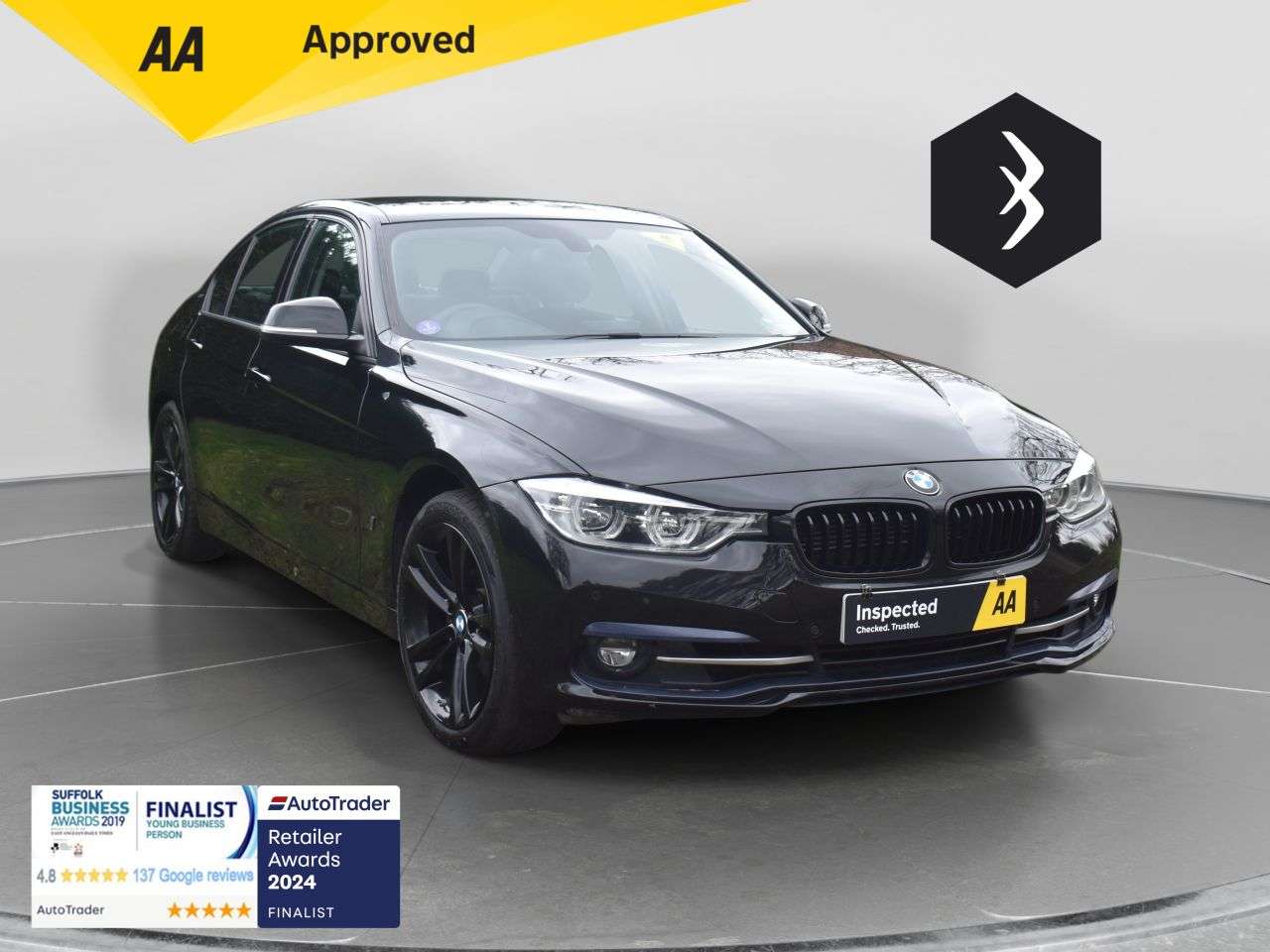 A 2018 BMW 3 SERIES 2.0 330e 7.6kWh Sport Saloon 4dr Petrol Plug-in Hybrid Auto Euro 6 (s/s) (2 A 2018 BMW 3 SERIES 2.0 330e 7.6kWh Sport Saloon 4dr Petrol Plug-in Hybrid Auto Euro 6 (s/s) (2