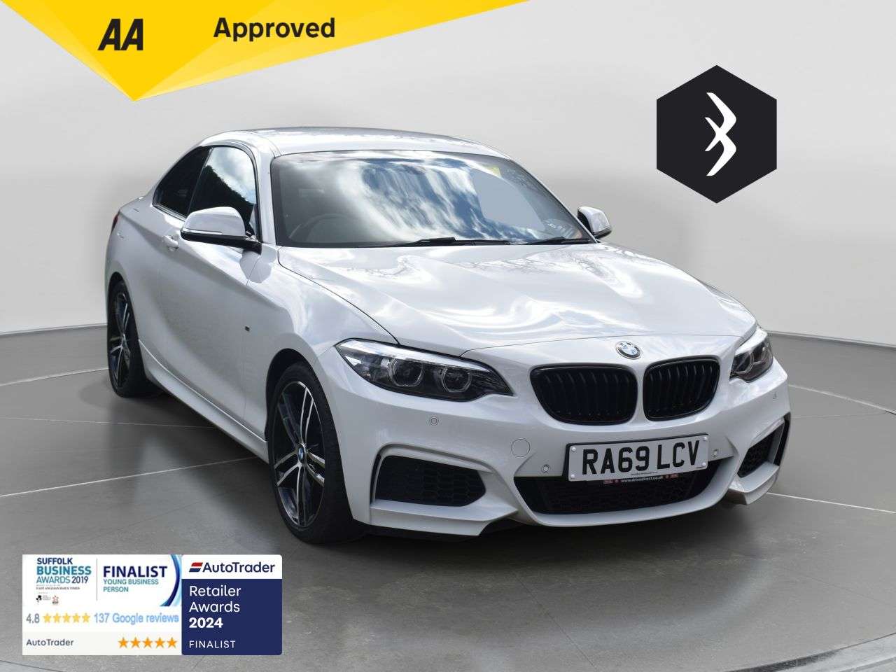 A 2019 BMW 2 SERIES 1.5 218i GPF M Sport Coupe 2dr Petrol Auto Euro 6 (s/s) (136 ps) ***128 AA A 2019 BMW 2 SERIES 1.5 218i GPF M Sport Coupe 2dr Petrol Auto Euro 6 (s/s) (136 ps) ***128 AA