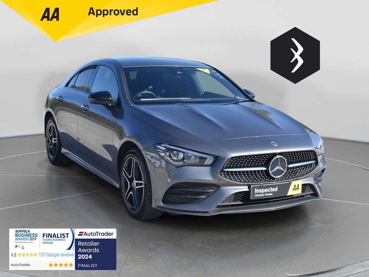 A 2023 MERCEDES-BENZ CLA 1.3 CLA250e 15.6kWh AMG Line (Premium) Coupe 4dr Petrol Plug-in Hybrid 8G-D A 2023 MERCEDES-BENZ CLA 1.3 CLA250e 15.6kWh AMG Line (Premium) Coupe 4dr Petrol Plug-in Hybrid 8G-D