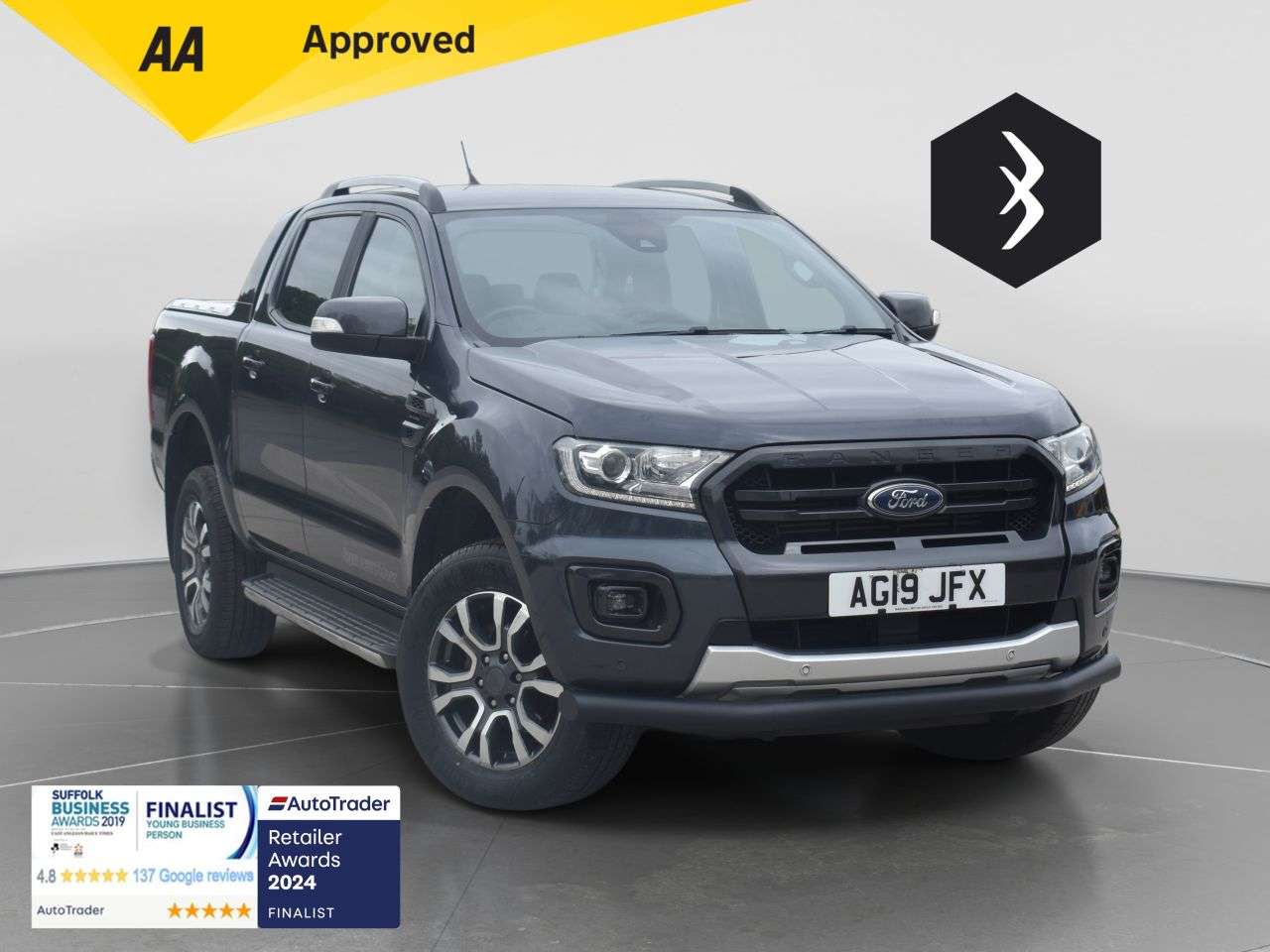 A 2019 FORD RANGER 2.0 EcoBlue Wildtrak Pickup Double Cab 4dr Diesel Auto 4WD Euro 6 (s/s) (21 A 2019 FORD RANGER 2.0 EcoBlue Wildtrak Pickup Double Cab 4dr Diesel Auto 4WD Euro 6 (s/s) (21