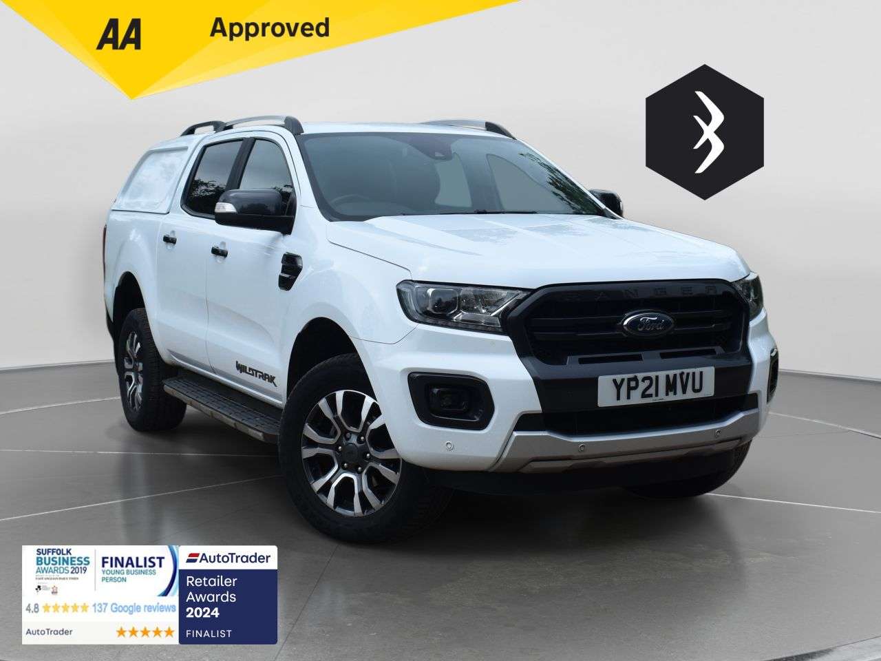A 2021 FORD RANGER 2.0 EcoBlue Wildtrak Pickup Double Cab 4dr Diesel Auto 4WD Euro 6 (s/s) (21 A 2021 FORD RANGER 2.0 EcoBlue Wildtrak Pickup Double Cab 4dr Diesel Auto 4WD Euro 6 (s/s) (21