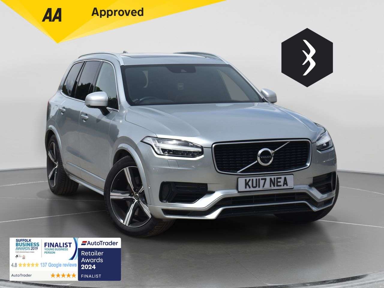 A 2017 VOLVO XC90 2.0h T8 Twin Engine 10.4kWh R-Design Pro SUV 5dr Petrol Plug-in Hybrid Auto A 2017 VOLVO XC90 2.0h T8 Twin Engine 10.4kWh R-Design Pro SUV 5dr Petrol Plug-in Hybrid Auto