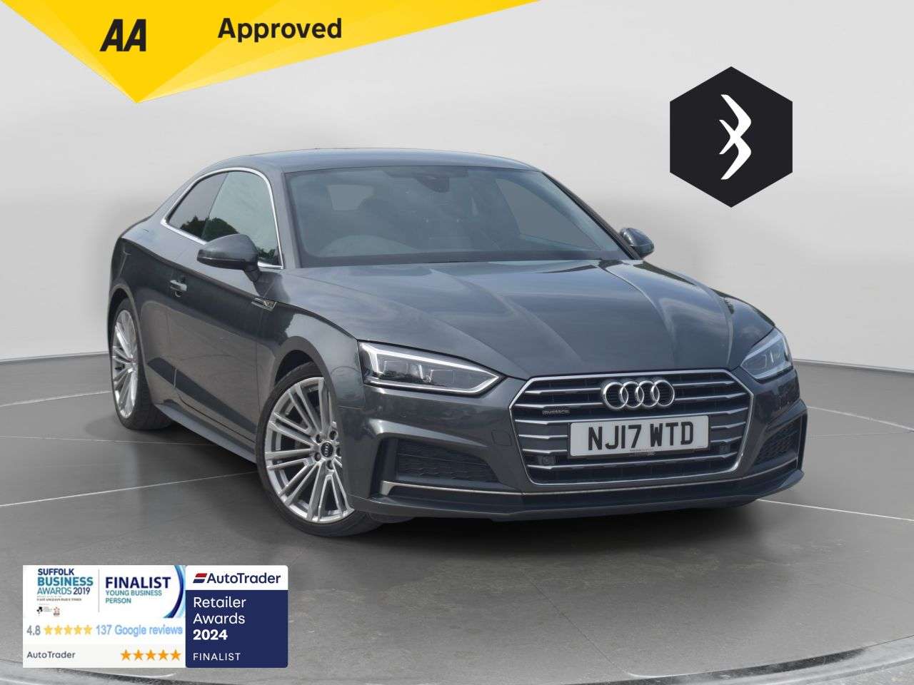 A 2017 AUDI A5 2.0 TDI S line Coupe 2dr Diesel S Tronic quattro Euro 6 (s/s) (190 ps) ***1 A 2017 AUDI A5 2.0 TDI S line Coupe 2dr Diesel S Tronic quattro Euro 6 (s/s) (190 ps) ***1