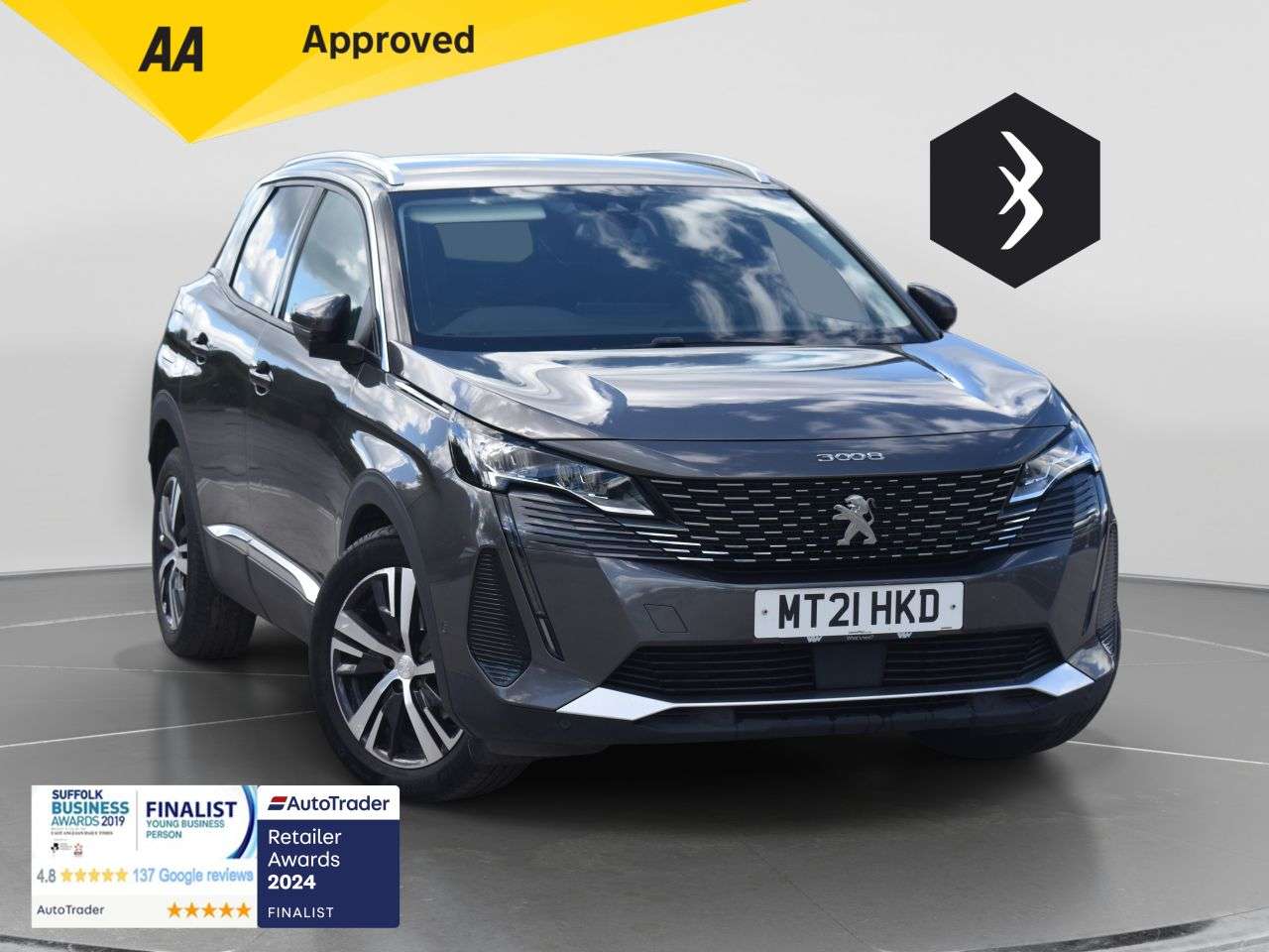 A 2021 PEUGEOT 3008 1.2 PureTech Allure Premium SUV 5dr Petrol Manual Euro 6 (s/s) (130 ps) *** A 2021 PEUGEOT 3008 1.2 PureTech Allure Premium SUV 5dr Petrol Manual Euro 6 (s/s) (130 ps) ***