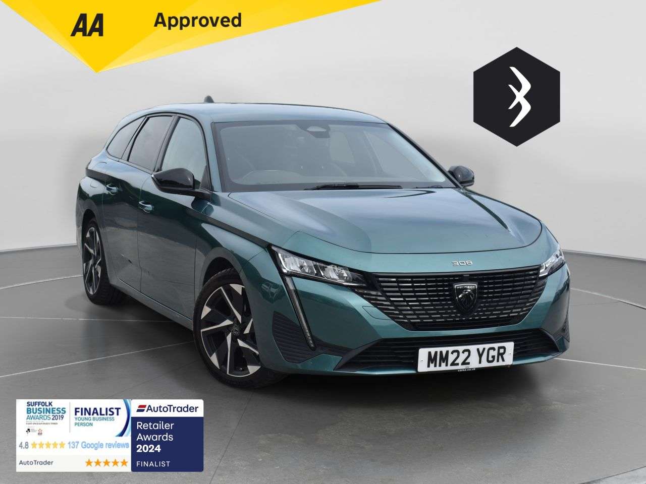 A 2022 PEUGEOT 308 SW 1.5 BlueHDi Allure Premium Estate 5dr Diesel EAT Euro 6 (s/s) (130 ps) ***1 A 2022 PEUGEOT 308 SW 1.5 BlueHDi Allure Premium Estate 5dr Diesel EAT Euro 6 (s/s) (130 ps) ***1