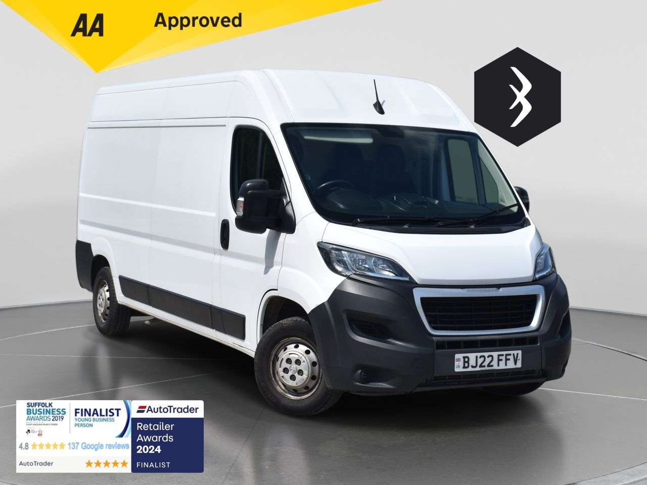 A 2022 PEUGEOT BOXER 2.2 BlueHDi 335 Professional Panel Van 5dr Diesel Manual L3 H2 Euro 6 (s/s) A 2022 PEUGEOT BOXER 2.2 BlueHDi 335 Professional Panel Van 5dr Diesel Manual L3 H2 Euro 6 (s/s)