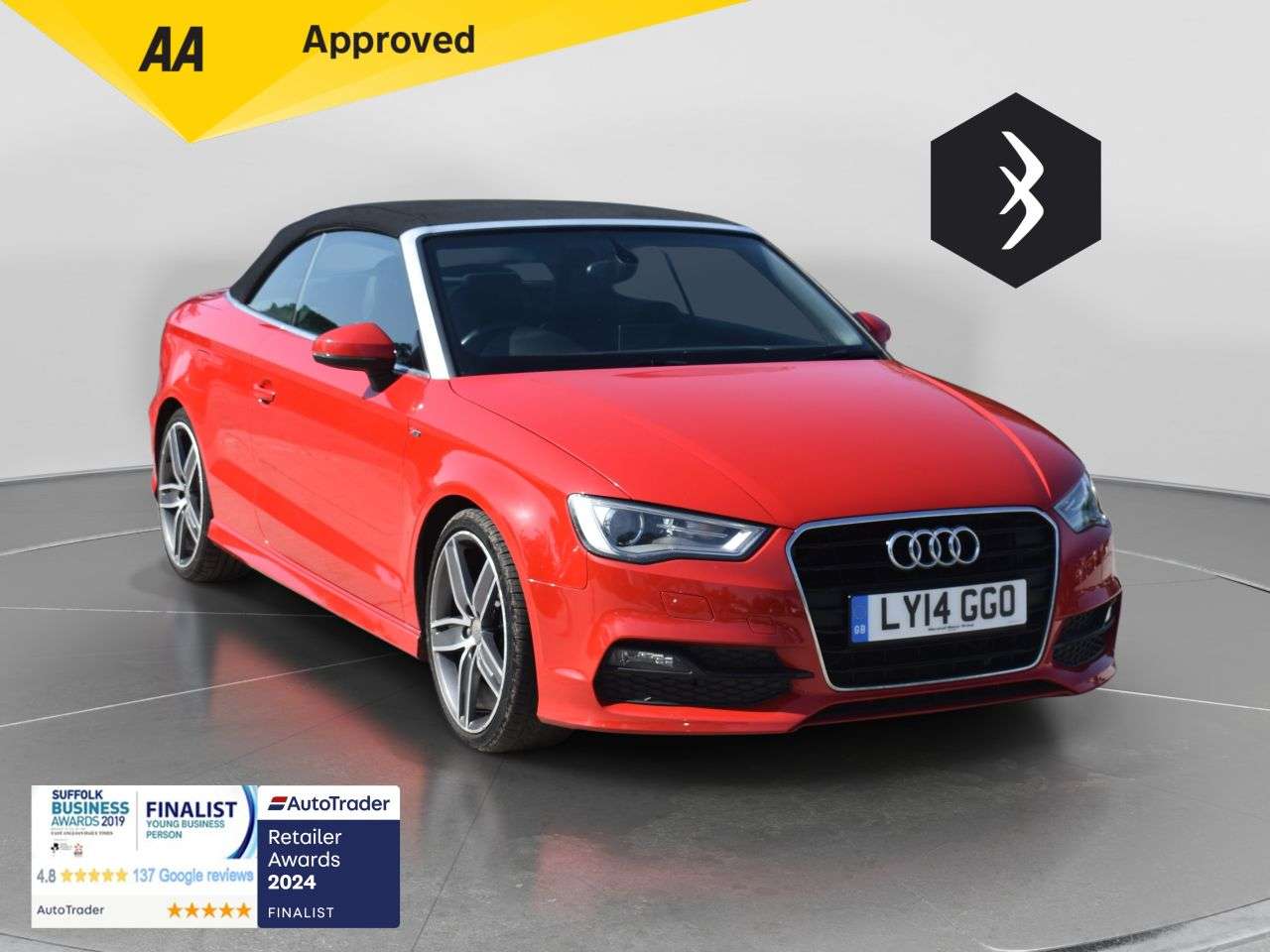 A 2014 AUDI A3 CABRIOLET 1.4 TFSI CoD S line Convertible 2dr Petrol S Tronic Euro 6 (s/s) (140 ps) * A 2014 AUDI A3 CABRIOLET 1.4 TFSI CoD S line Convertible 2dr Petrol S Tronic Euro 6 (s/s) (140 ps) *