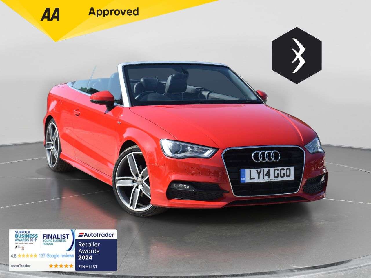 A 2014 AUDI A3 CABRIOLET 1.4 TFSI CoD S line Convertible 2dr Petrol S Tronic Euro 6 (s/s) (140 ps) * A 2014 AUDI A3 CABRIOLET 1.4 TFSI CoD S line Convertible 2dr Petrol S Tronic Euro 6 (s/s) (140 ps) *