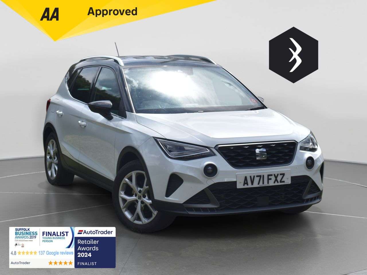 A 2021 SEAT ARONA 1.0 TSI FR SUV 5dr Petrol DSG Euro 6 (s/s) (110 ps) ***128 AA CHECK*** A 2021 SEAT ARONA 1.0 TSI FR SUV 5dr Petrol DSG Euro 6 (s/s) (110 ps) ***128 AA CHECK***