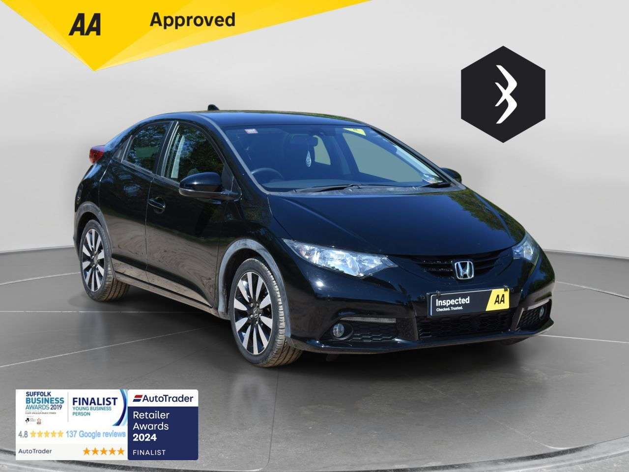 A 2015 HONDA CIVIC 1.8 i-VTEC SE Plus Hatchback 5dr Petrol Auto Euro 5 (142 ps) ***FULL HISTOR A 2015 HONDA CIVIC 1.8 i-VTEC SE Plus Hatchback 5dr Petrol Auto Euro 5 (142 ps) ***FULL HISTOR
