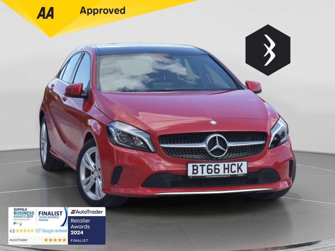 A 2016 MERCEDES-BENZ A CLASS 1.6 A180 Sport (Premium Plus) Hatchback 5dr Petrol 7G-DCT Euro 6 (s/s) (122 A 2016 MERCEDES-BENZ A CLASS 1.6 A180 Sport (Premium Plus) Hatchback 5dr Petrol 7G-DCT Euro 6 (s/s) (122