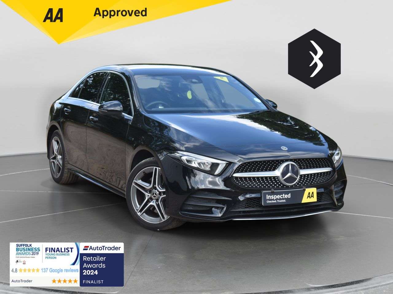 A 2020 MERCEDES-BENZ A CLASS 1.3 A250e 15.6kWh AMG Line Saloon 4dr Petrol Plug-in Hybrid 8G-DCT Euro 6 ( A 2020 MERCEDES-BENZ A CLASS 1.3 A250e 15.6kWh AMG Line Saloon 4dr Petrol Plug-in Hybrid 8G-DCT Euro 6 (