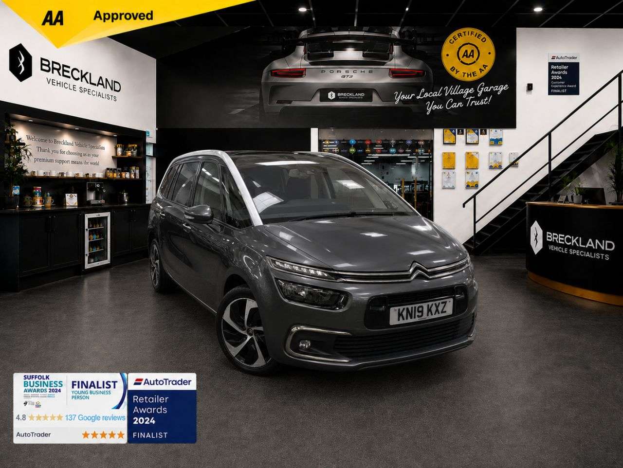 A 2019 CITROEN GRAND C4 SPACETOURER 2.0 BlueHDi Flair MPV 5dr Diesel EAT8 Euro 6 (s/s) (160 ps) ***128 AA CHECK A 2019 CITROEN GRAND C4 SPACETOURER 2.0 BlueHDi Flair MPV 5dr Diesel EAT8 Euro 6 (s/s) (160 ps) ***128 AA CHECK