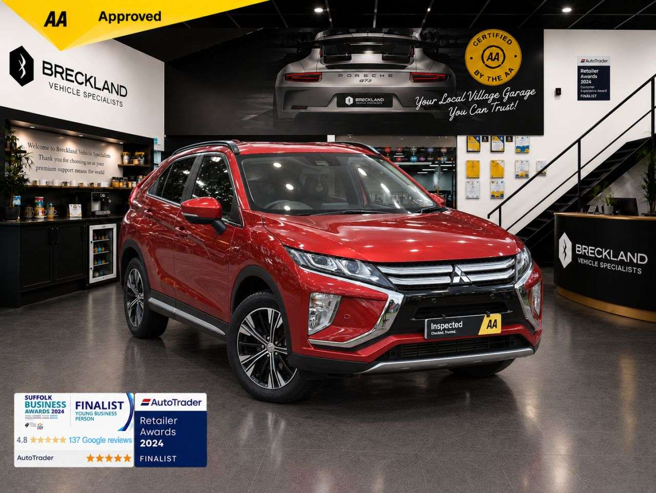A 2019 MITSUBISHI ECLIPSE CROSS 1.5T GPF 3 SUV 5dr Petrol CVT Euro 6 (s/s) (163 ps) ***128 AA CHECK PASS*** A 2019 MITSUBISHI ECLIPSE CROSS 1.5T GPF 3 SUV 5dr Petrol CVT Euro 6 (s/s) (163 ps) ***128 AA CHECK PASS***