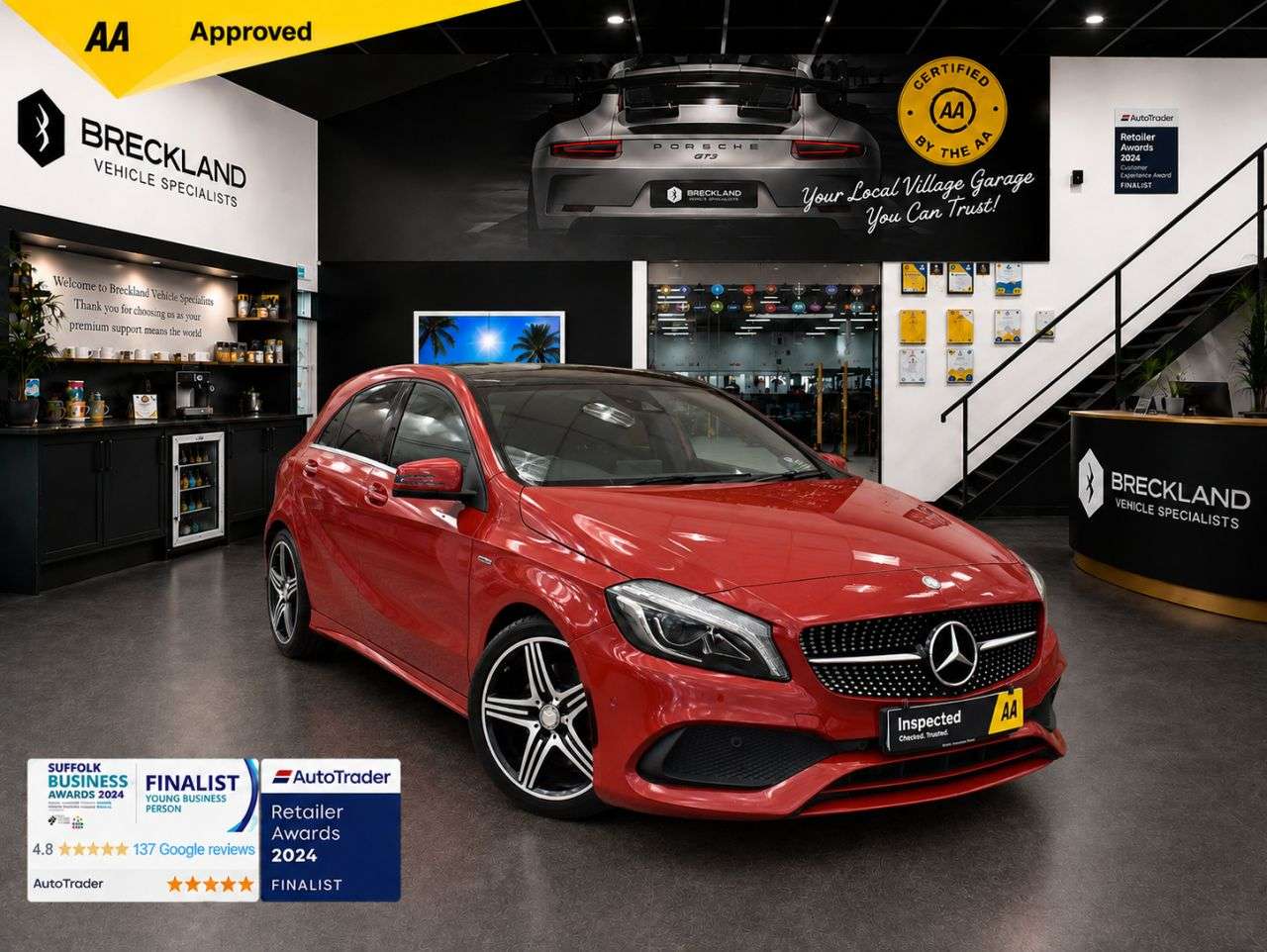 A 2017 MERCEDES-BENZ A CLASS 2.0 A250 AMG (Premium) Hatchback 5dr Petrol Manual Euro 6 (s/s) (218 ps) ** A 2017 MERCEDES-BENZ A CLASS 2.0 A250 AMG (Premium) Hatchback 5dr Petrol Manual Euro 6 (s/s) (218 ps) **