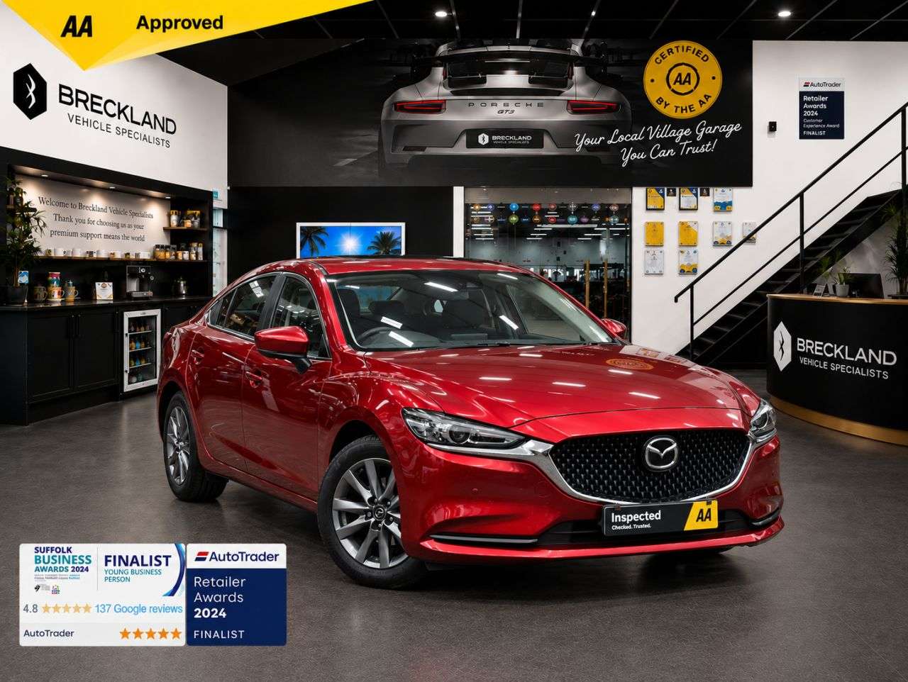 A 2021 MAZDA MAZDA6 2.0 SKYACTIV-G SE-L Saloon 4dr Petrol Auto Euro 6 (s/s) (145 ps) ***128 AA A 2021 MAZDA MAZDA6 2.0 SKYACTIV-G SE-L Saloon 4dr Petrol Auto Euro 6 (s/s) (145 ps) ***128 AA