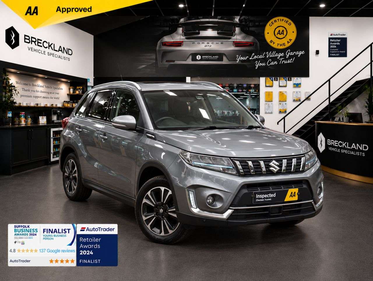 A 2021 SUZUKI VITARA 1.4 Boosterjet MHEV SZ5 SUV 5dr Petrol Hybrid Manual Euro 6 (s/s) (129 ps) A 2021 SUZUKI VITARA 1.4 Boosterjet MHEV SZ5 SUV 5dr Petrol Hybrid Manual Euro 6 (s/s) (129 ps)
