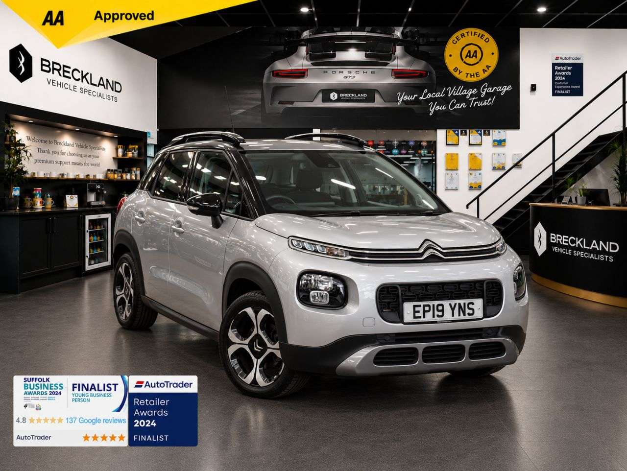 A 2019 CITROEN C3 AIRCROSS 1.2 PureTech GPF Flair SUV 5dr Petrol EAT6 Euro 6 (s/s) (110 ps) ***128 AA A 2019 CITROEN C3 AIRCROSS 1.2 PureTech GPF Flair SUV 5dr Petrol EAT6 Euro 6 (s/s) (110 ps) ***128 AA