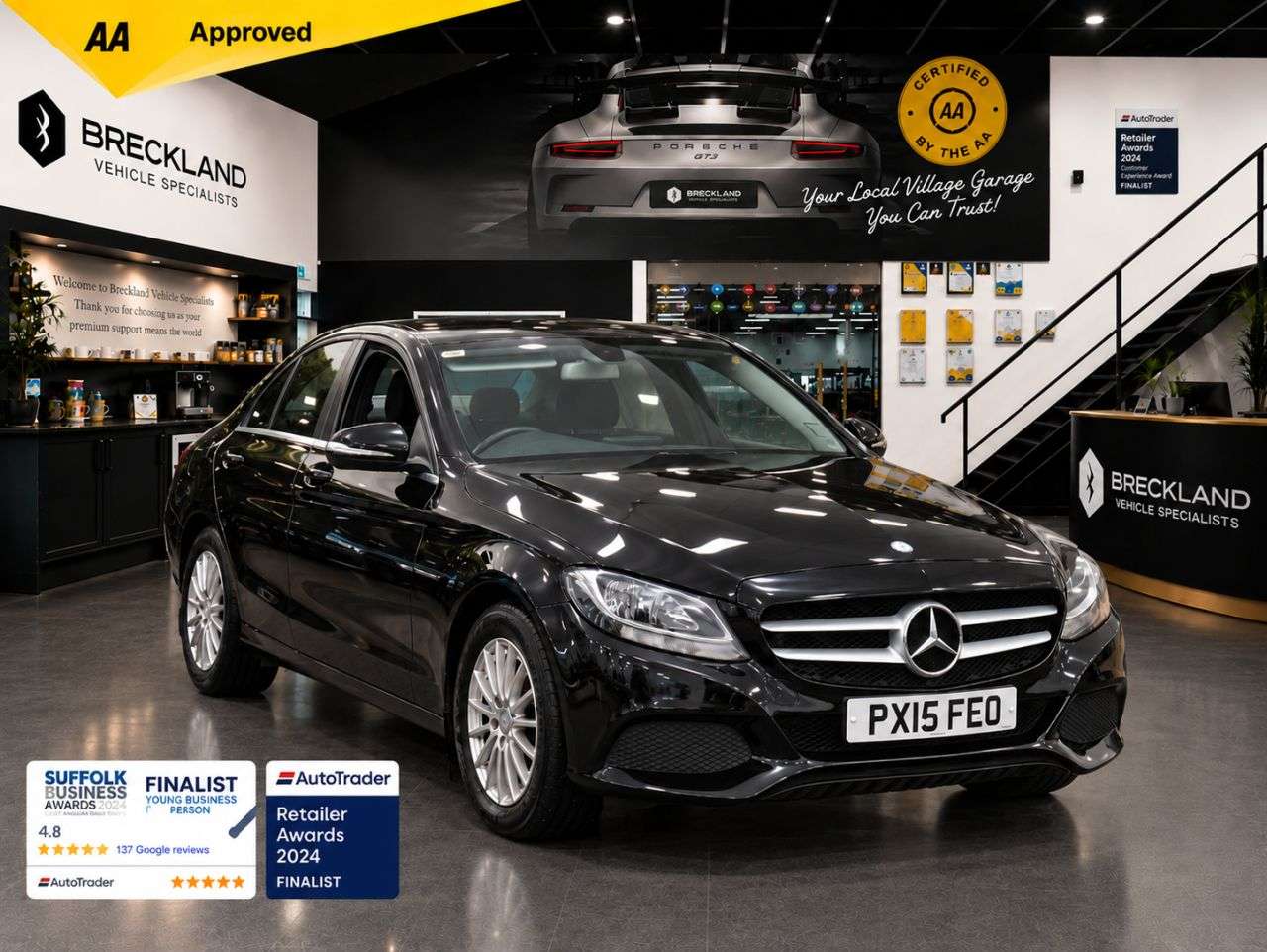 A 2015 MERCEDES-BENZ C CLASS 2.0 C200 SE Saloon 4dr Petrol Manual Euro 6 (s/s) (184 ps) ***128 AA POINT A 2015 MERCEDES-BENZ C CLASS 2.0 C200 SE Saloon 4dr Petrol Manual Euro 6 (s/s) (184 ps) ***128 AA POINT