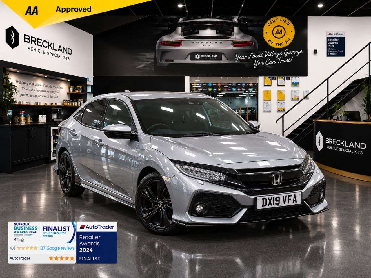 A 2019 HONDA CIVIC 1.5 VTEC Turbo GPF Sport Hatchback 5dr Petrol Manual Euro 6 (s/s) (182 ps) A 2019 HONDA CIVIC 1.5 VTEC Turbo GPF Sport Hatchback 5dr Petrol Manual Euro 6 (s/s) (182 ps)
