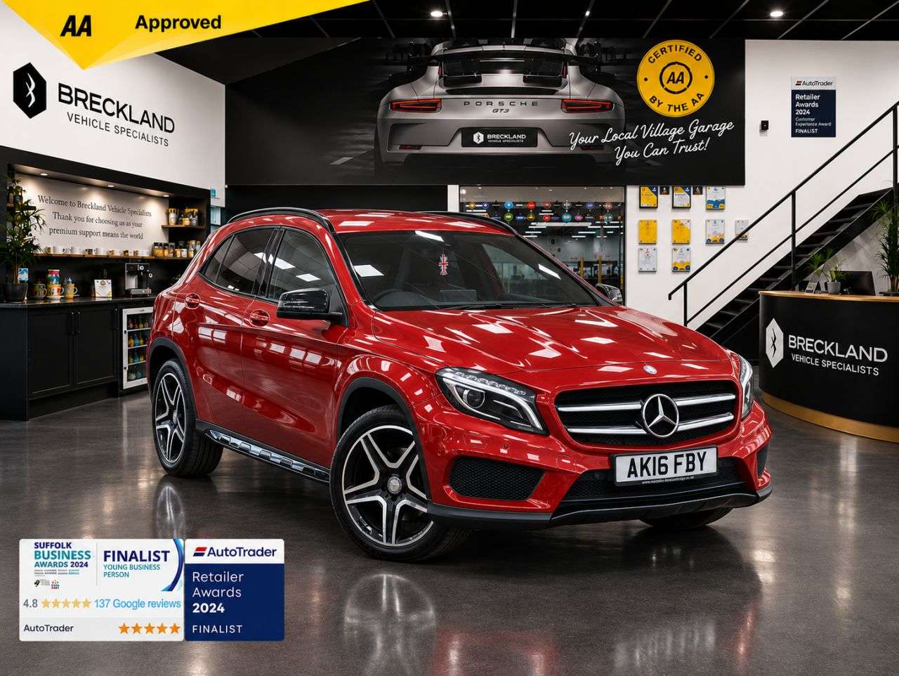 A 2016 MERCEDES-BENZ GLA 2.1 GLA220d AMG Line (Premium) SUV 5dr Diesel 7G-DCT 4MATIC Euro 6 (s/s) (1 A 2016 MERCEDES-BENZ GLA 2.1 GLA220d AMG Line (Premium) SUV 5dr Diesel 7G-DCT 4MATIC Euro 6 (s/s) (1