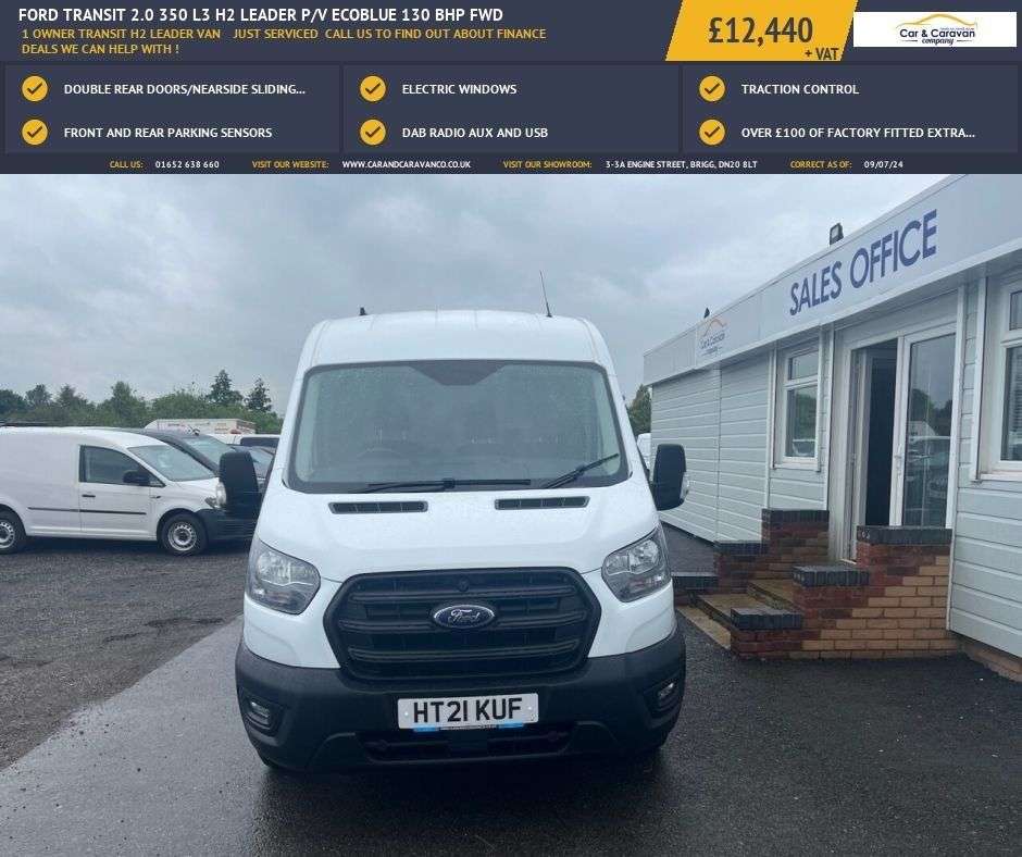 A 2021 FORD TRANSIT 2.0 350 EcoBlue Leader Panel Van 5dr Diesel Manual FWD L3 H2 Euro 6 (s/s) ( A 2021 FORD TRANSIT 2.0 350 EcoBlue Leader Panel Van 5dr Diesel Manual FWD L3 H2 Euro 6 (s/s) (