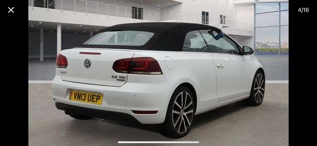 A 2013 VOLKSWAGEN GOLF 2.0 TDI BlueMotion Tech GT Cabriolet 2dr Diesel Manual Euro 5 (s/s) (140 ps A 2013 VOLKSWAGEN GOLF 2.0 TDI BlueMotion Tech GT Cabriolet 2dr Diesel Manual Euro 5 (s/s) (140 ps