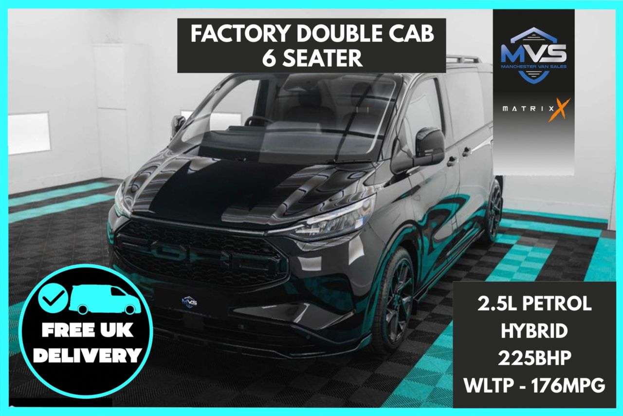 A null FORD TRANSIT CUSTOM 2.5 PHEV 232BHP AUTO Matrix X SPORT EDITION DCAB A null FORD TRANSIT CUSTOM 2.5 PHEV 232BHP AUTO Matrix X SPORT EDITION DCAB