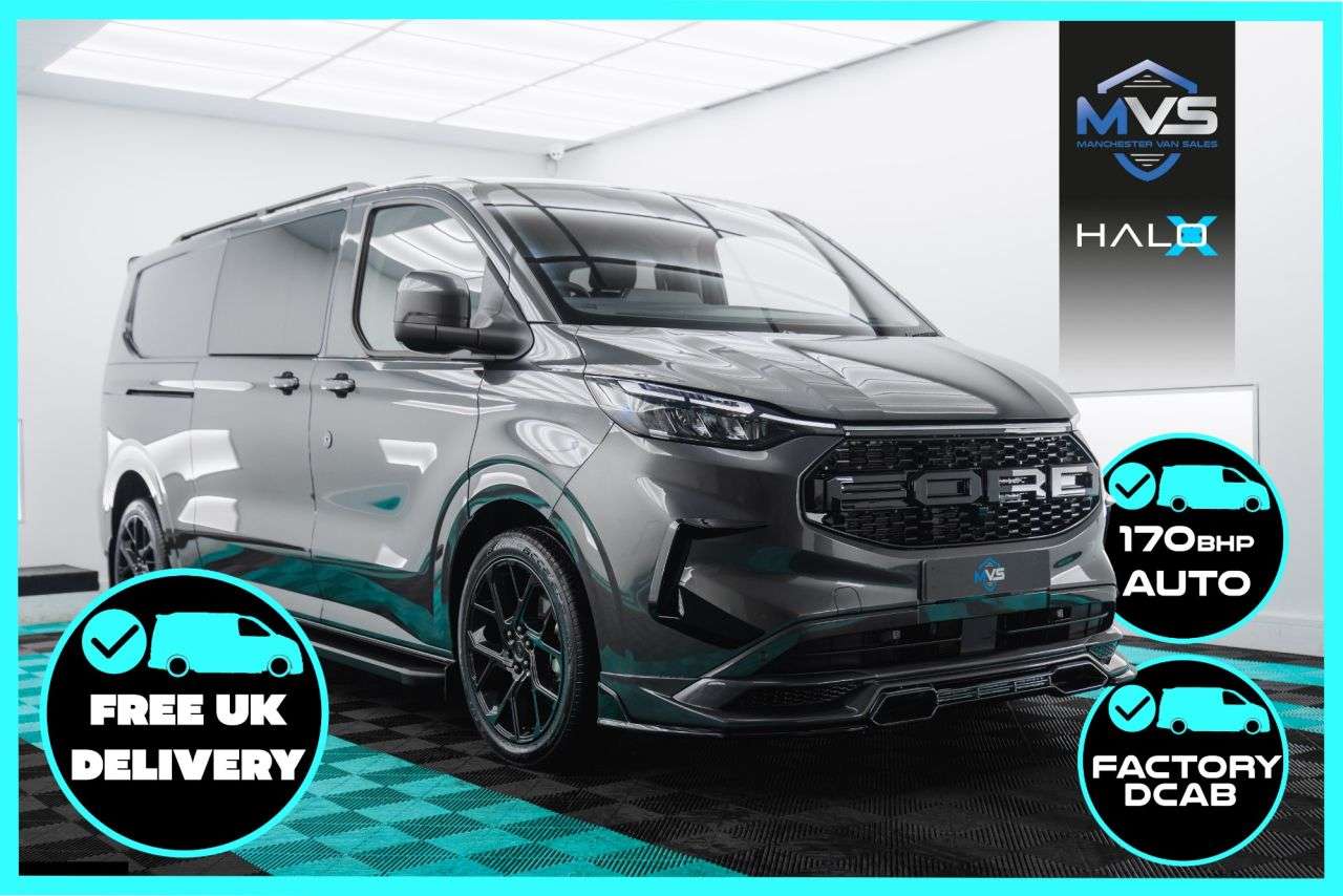 A 2025 FORD TRANSIT CUSTOM 2.0 320 LWB HALO X SPORT EDITION 170BHP AUTO FACTORY DCAB A 2025 FORD TRANSIT CUSTOM 2.0 320 LWB HALO X SPORT EDITION 170BHP AUTO FACTORY DCAB