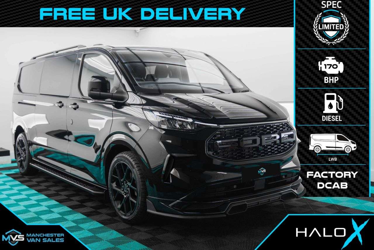 A 2026 FORD TRANSIT CUSTOM 2.0 LWB HALO X 170BHP AUTO DCAB - TAILGATE BLACK EDITION A 2026 FORD TRANSIT CUSTOM 2.0 LWB HALO X 170BHP AUTO DCAB - TAILGATE BLACK EDITION