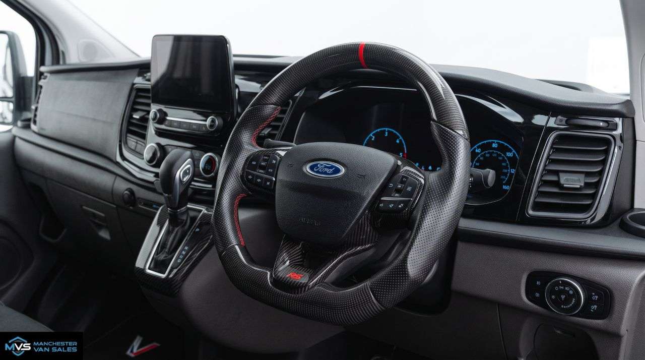 A 2021 FORD TRANSIT CUSTOM 2.0 MCR SPORTS EDITION - CARBON STEERING WHEEL & LEATHER HIGH SPEC AUTO VAN A 2021 FORD TRANSIT CUSTOM 2.0 MCR SPORTS EDITION - CARBON STEERING WHEEL & LEATHER HIGH SPEC AUTO VAN