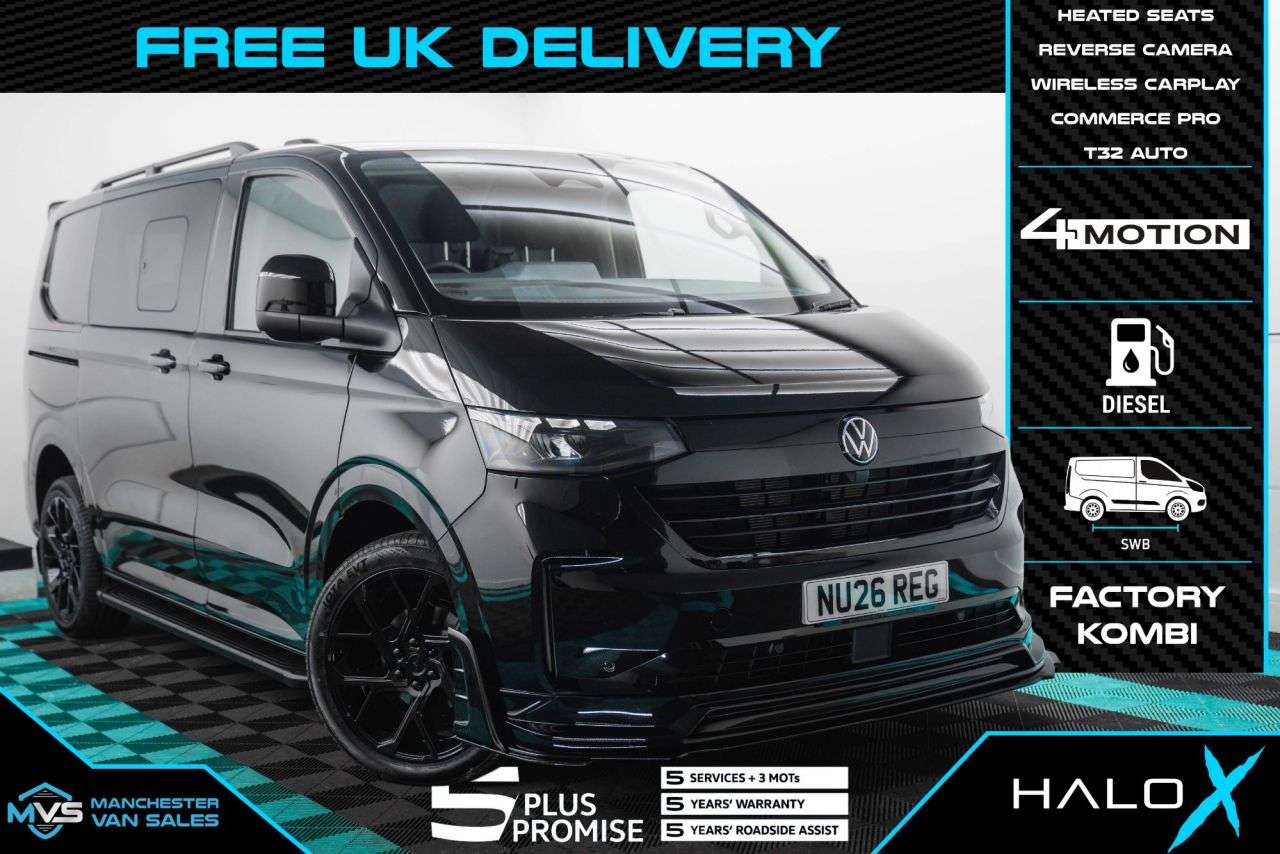 A 2026 VOLKSWAGEN TRANSPORTER 2.0 SWB T32 HALO X BLAXCK EDITION FACTORY KOMBI AUTO - TAILGATE A 2026 VOLKSWAGEN TRANSPORTER 2.0 SWB T32 HALO X BLAXCK EDITION FACTORY KOMBI AUTO - TAILGATE