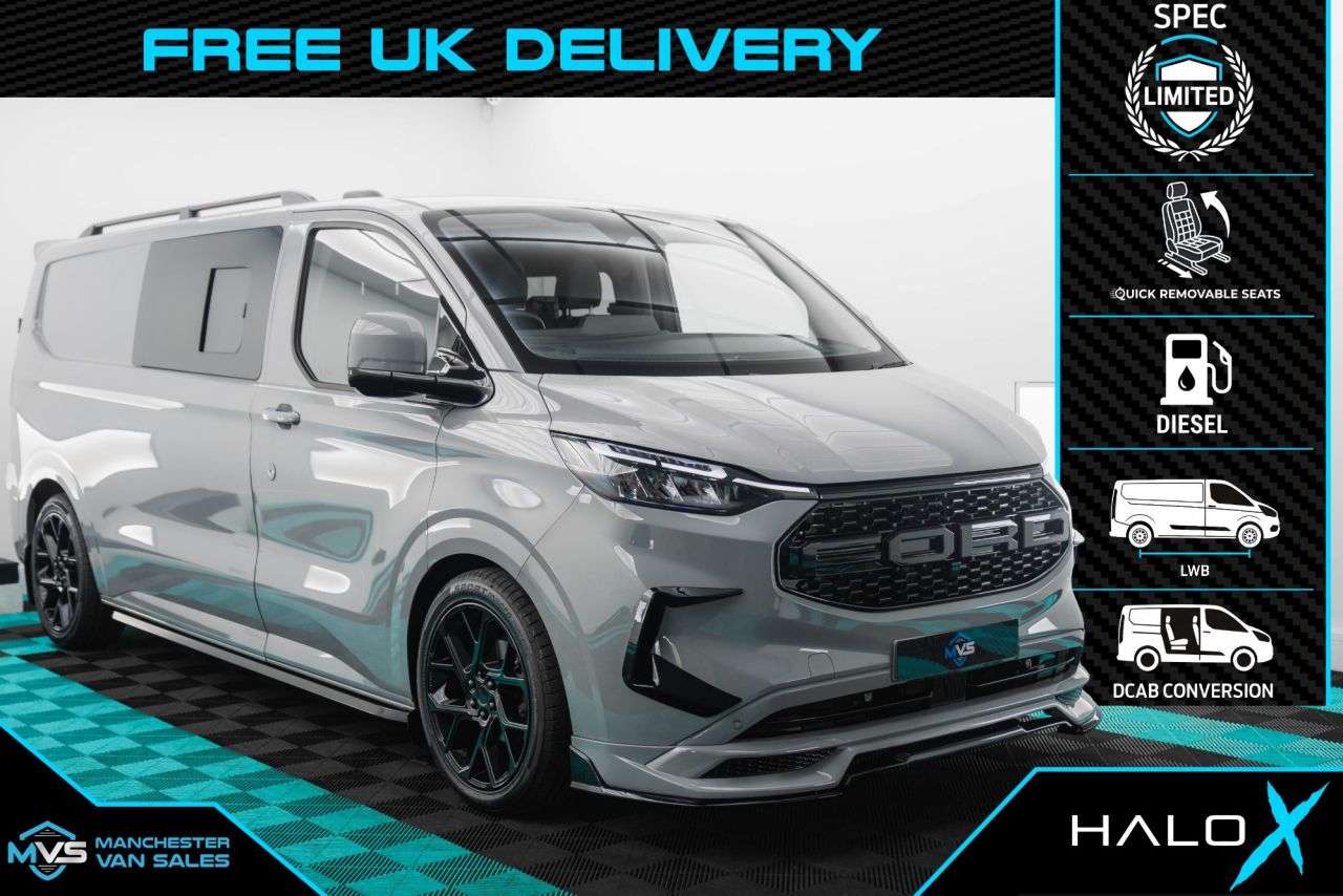 A 2024 FORD TRANSIT CUSTOM 2.0 LWB HALO X DCAB CONVERSION - AUTO - GREY MATTER * A 2024 FORD TRANSIT CUSTOM 2.0 LWB HALO X DCAB CONVERSION - AUTO - GREY MATTER *